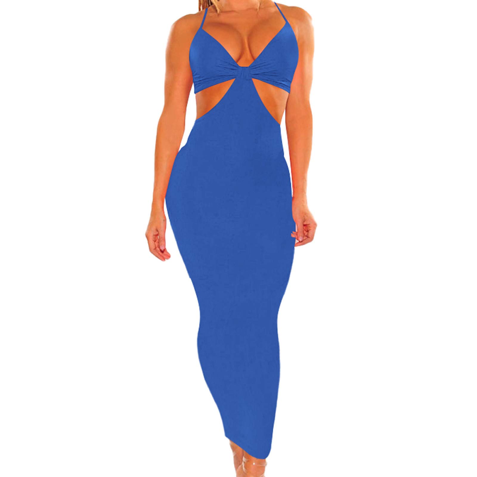 Sexy Backless Sling Party Dress for Women - Long Irregular Formal Clubwear | Perfect for Nightclubs, Evening Parties & Special Occasions