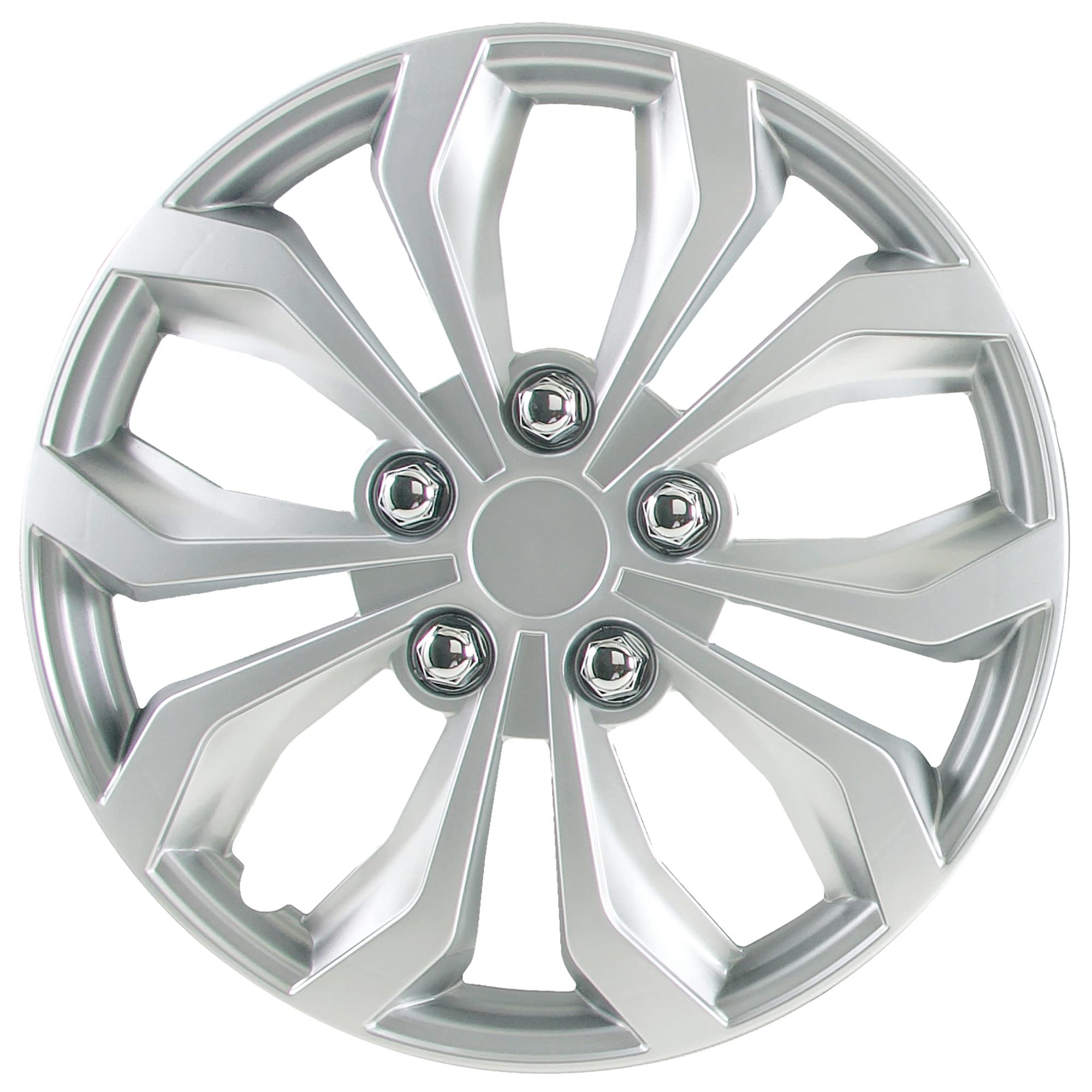 Premium 16 Inch Swiss Drive Hubcaps Set of 4 - High-Quality Silver Alloy Wheel Covers - Durable & Weather-Resistant - Easy Snap-On Installation for Cars, SUVs & Trucks - Perfect for Style Upgrade & Wheel Protection (Ideal for Daily Commute, Road Trips & Vehicle Customization)
