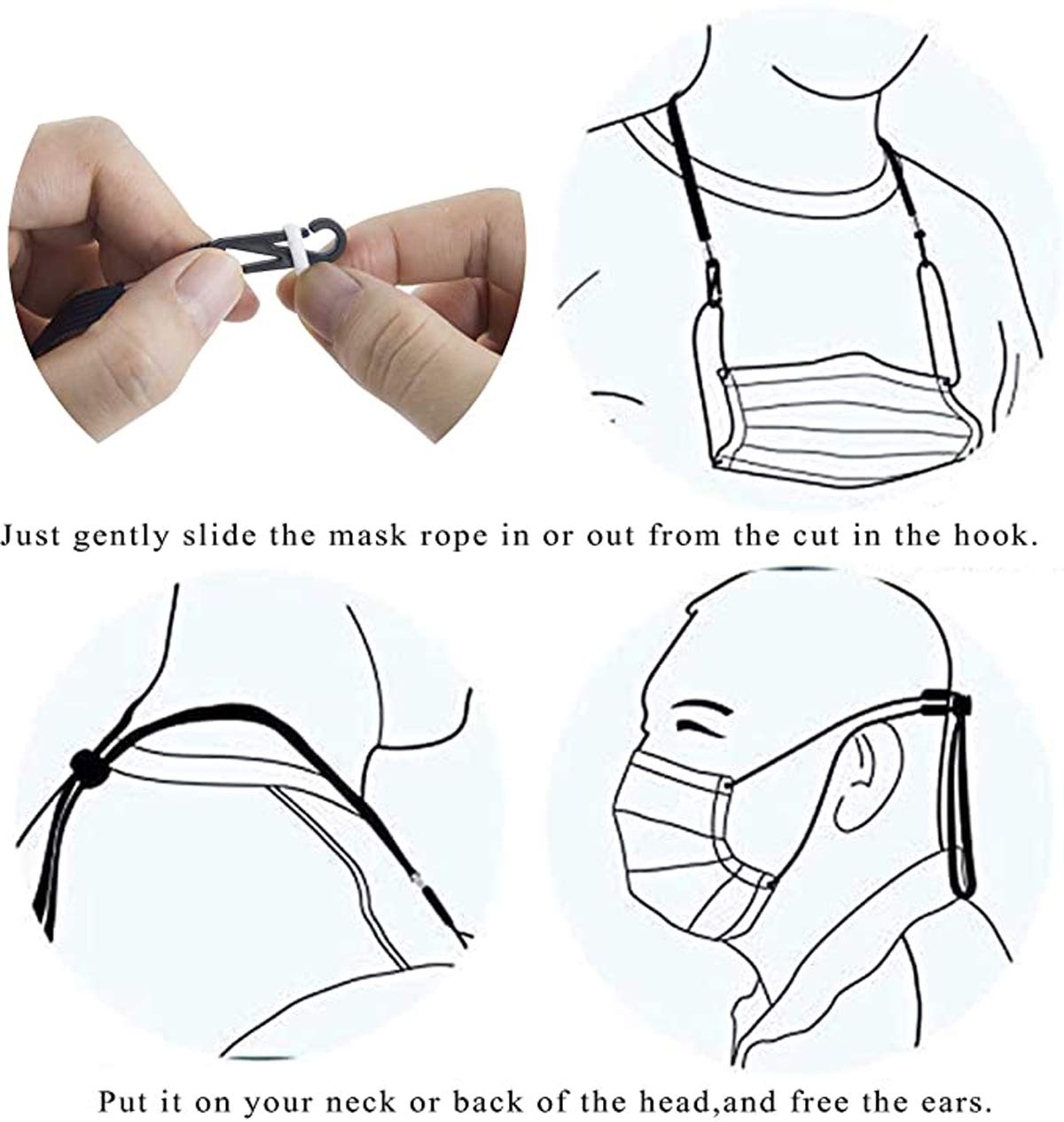 Adjustable Face Shield Lanyards for Women Men Kids - Neck Strap for Masks & Safety Gear