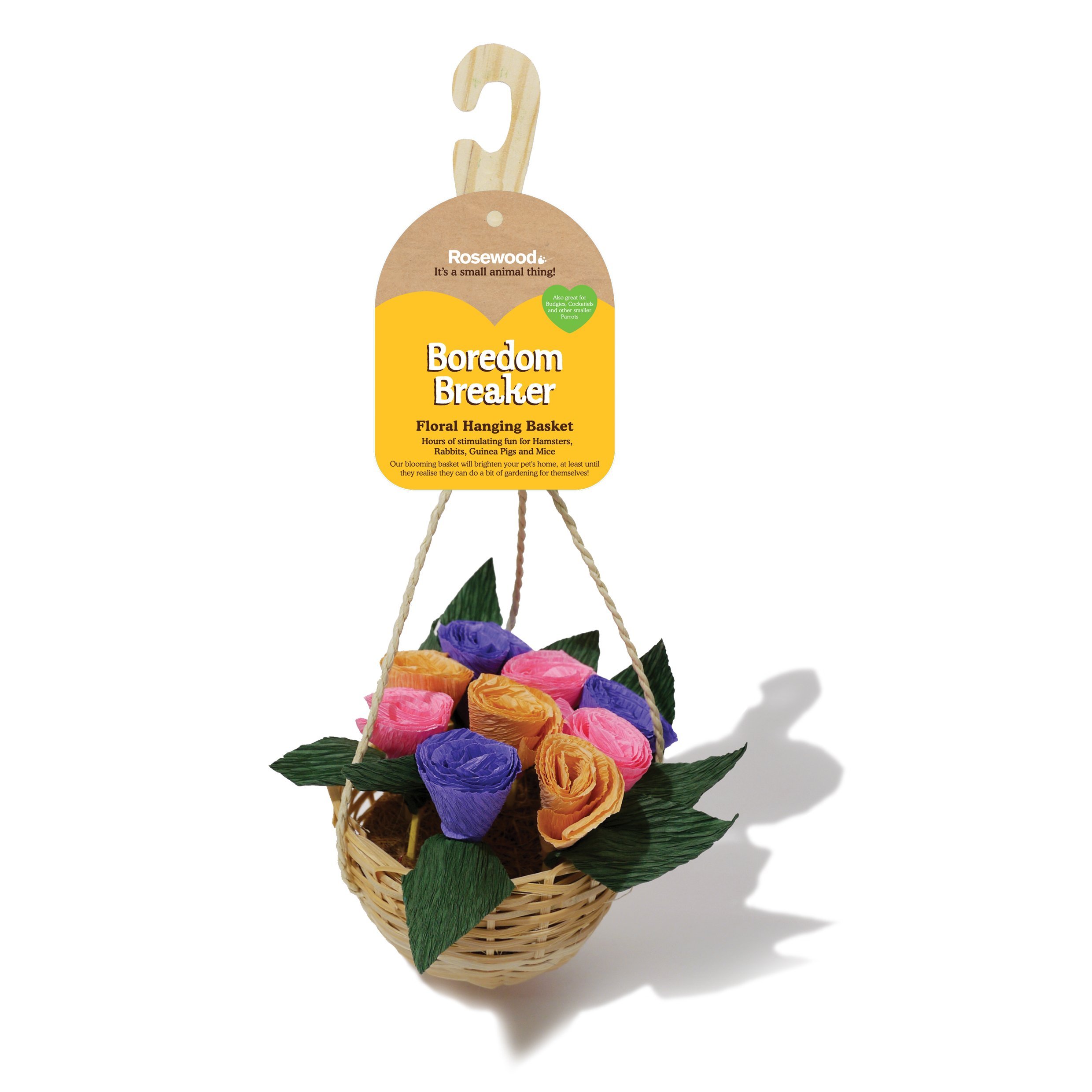 Colorful Floral Hanging Basket Bird Toy - Chewable & Interactive Parrot Plaything for Macaws, Cockatoos, Conures | Cage Decor & Enrichment Activity