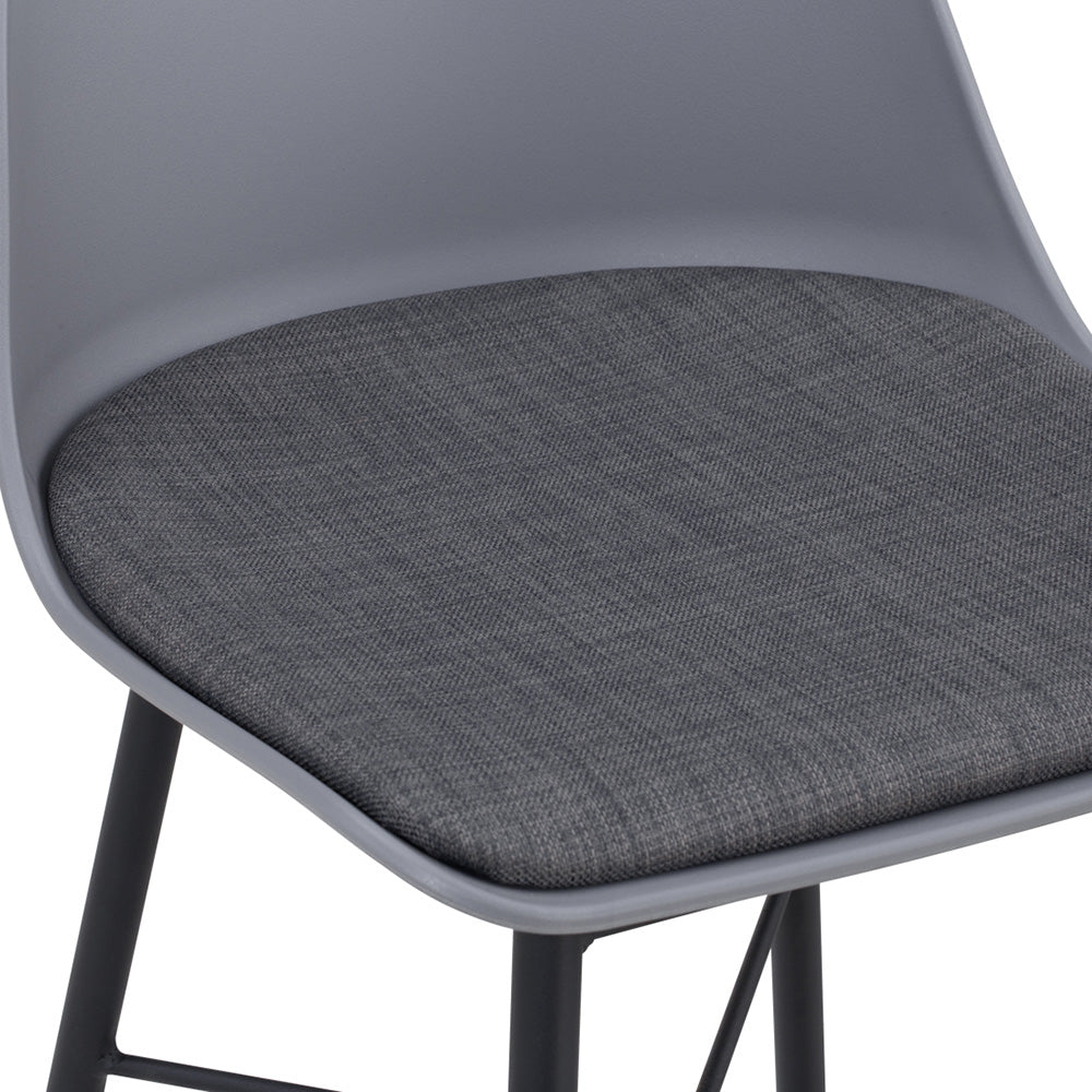 LAXMI Counter Stool - Modern Grey & Black Bar Stool for Kitchen Island, Breakfast Nook & Home Bar - Adjustable Height & Comfortable Seating