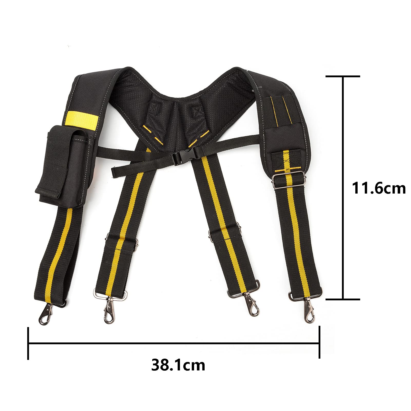Heavy Duty Tool Belt with Pencil Slot & Phone Holder - Adjustable Work Suspender for Electricians, Construction & DIY Projects - Ideal for Job Sites, Home Repairs & Professional Use