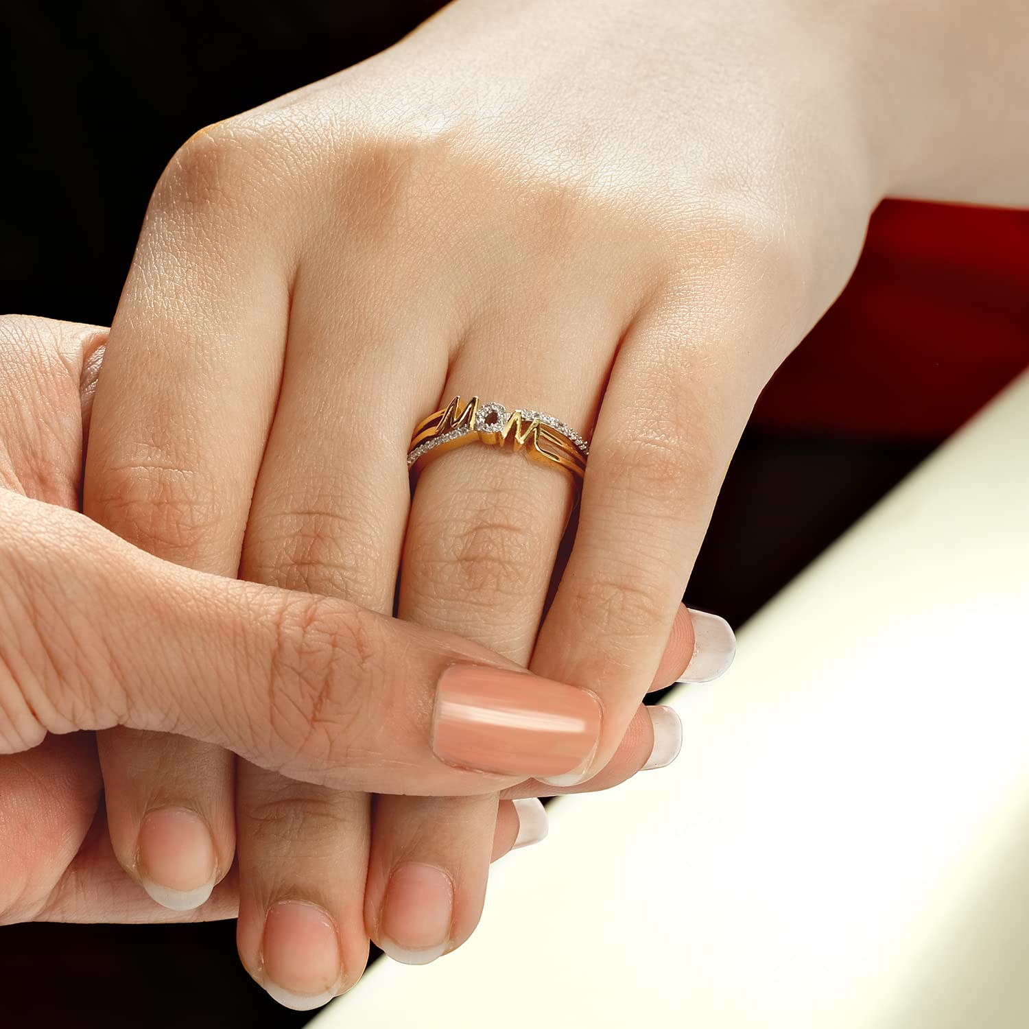 1/10ct Diamond Mother's Ring in 10K Yellow Gold or 14K Gold Vermeil - Elegant Jewelry Gift for Mom on Mother's Day, Birthday & Special Occasions | Perfect for Anniversaries, Christmas & Everyday Wear