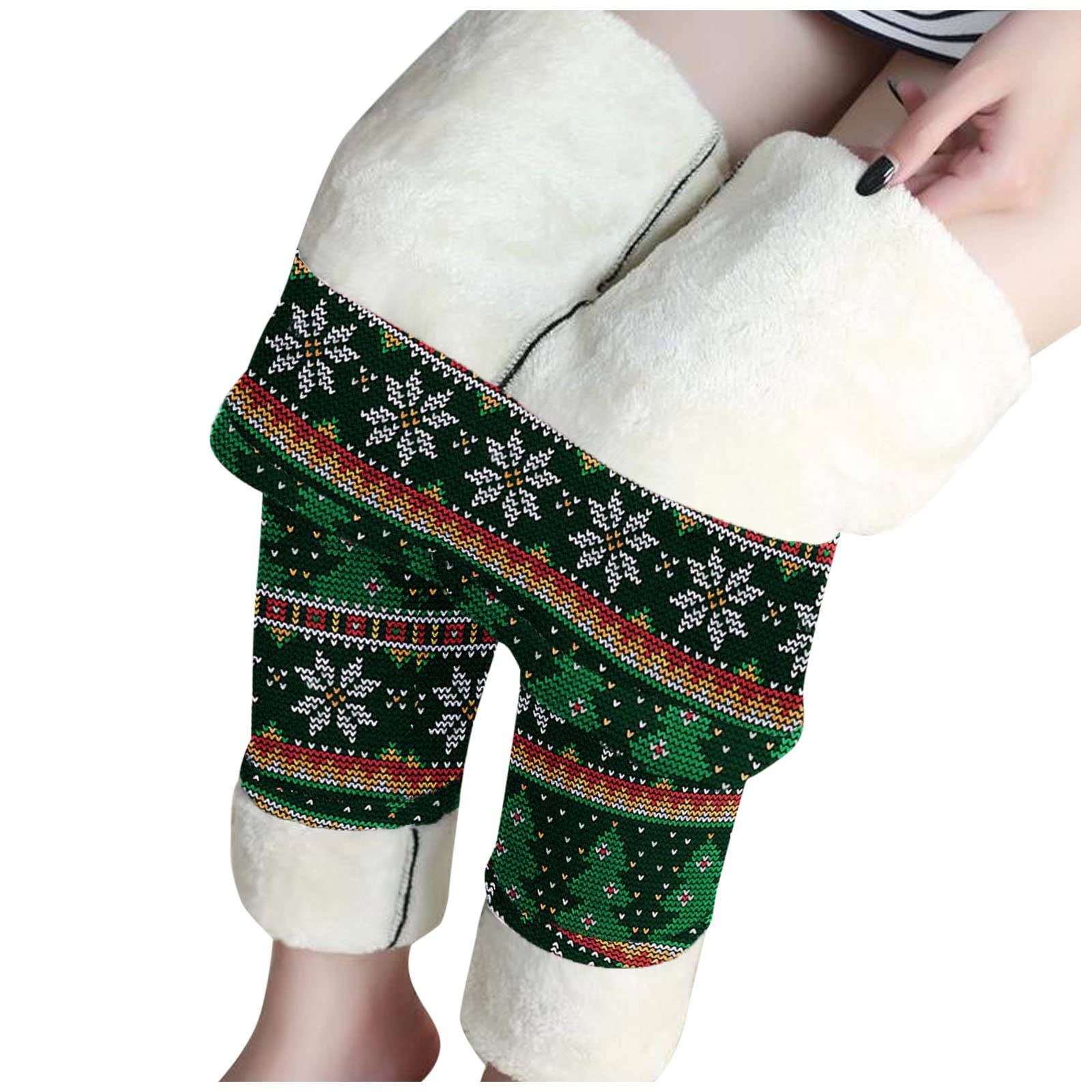 Women's Winter Warm Fleece Lined Leggings - Plaid Thermal Tights, Soft Velvet Pants for Cold Weather - Perfect for Outdoor Activities, Yoga & Lounge Wear