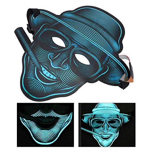Halloween LED Mask with Voice & Brightness Control - Glow in the Dark Cosplay Mask for Kids & Teens | Scary Horror Party Costume Accessory for Trick or Treat, Cosplay Events & Halloween Celebrations