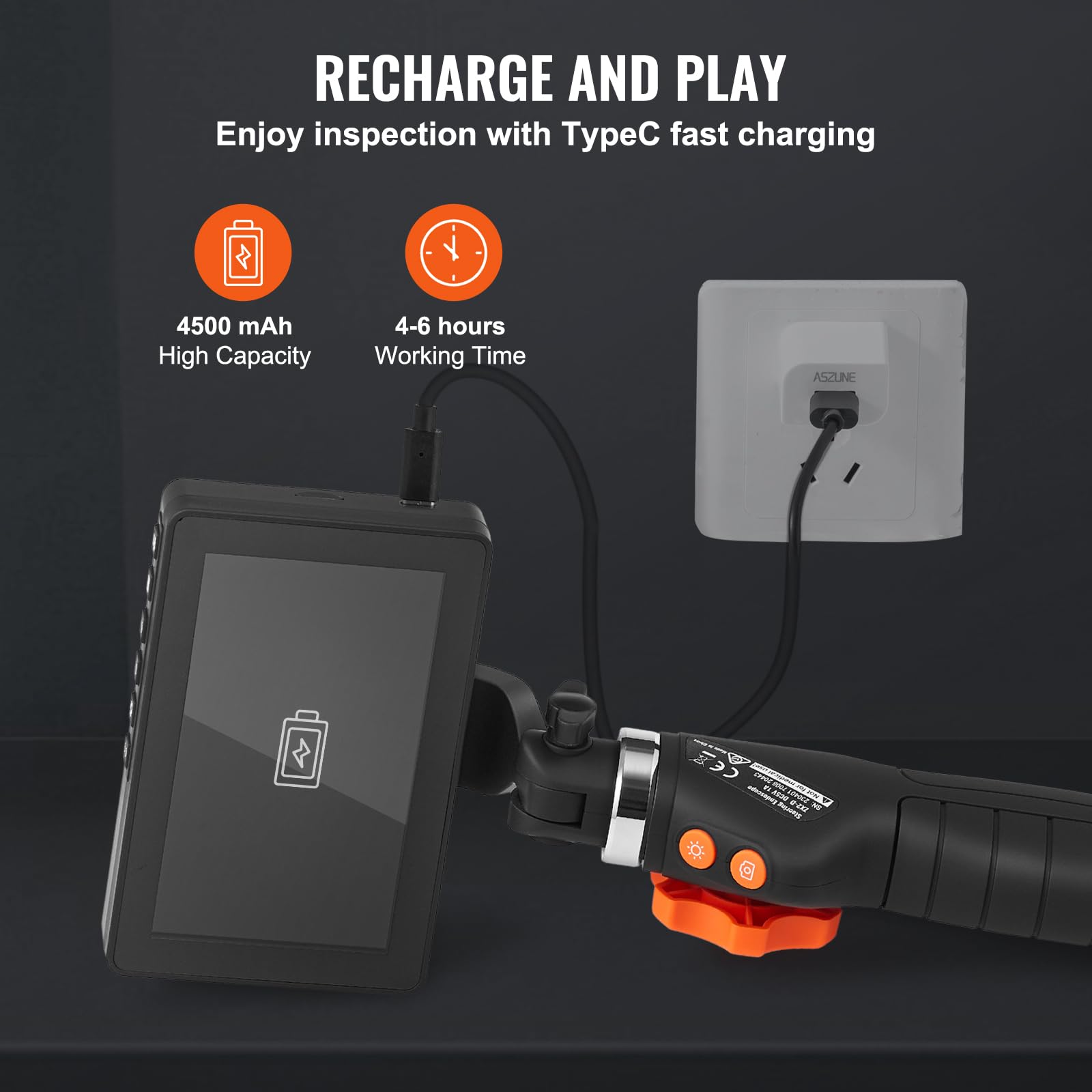 VEVOR 6.4mm Articulating Borescope Camera with 8 LED Lights - 5