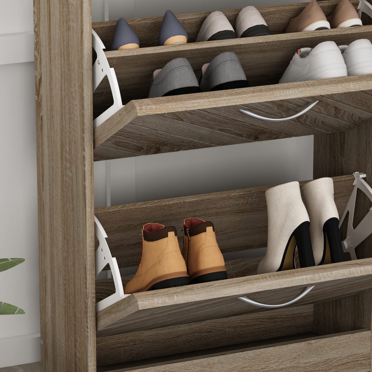 3-Tier Shoe Cabinet with Flip Drawers - Entryway Storage Organizer for Shoes & Accessories