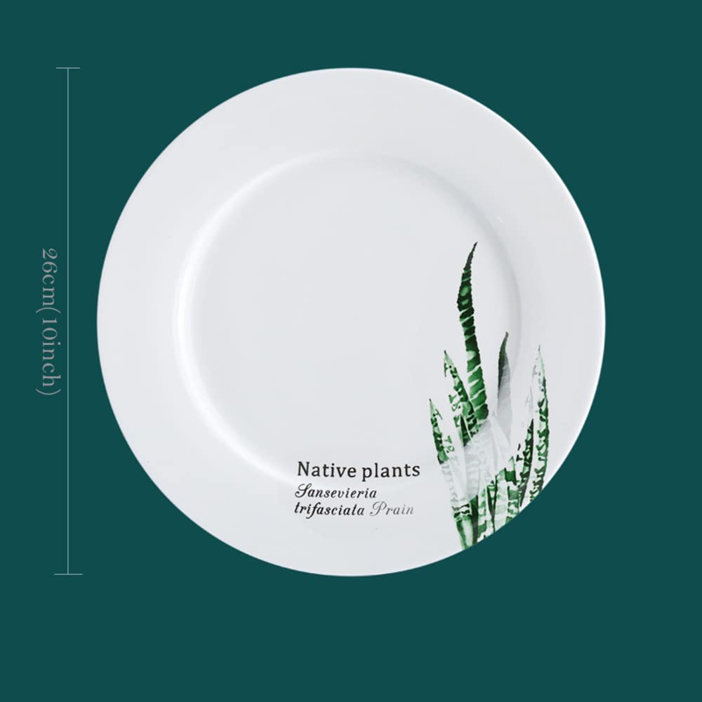4-Piece Round Stoneware Dinnerware Set - 10-Inch Dishwasher Safe Plates for 4 - Perfect for Family Dinners, Restaurants & Entertaining Guests