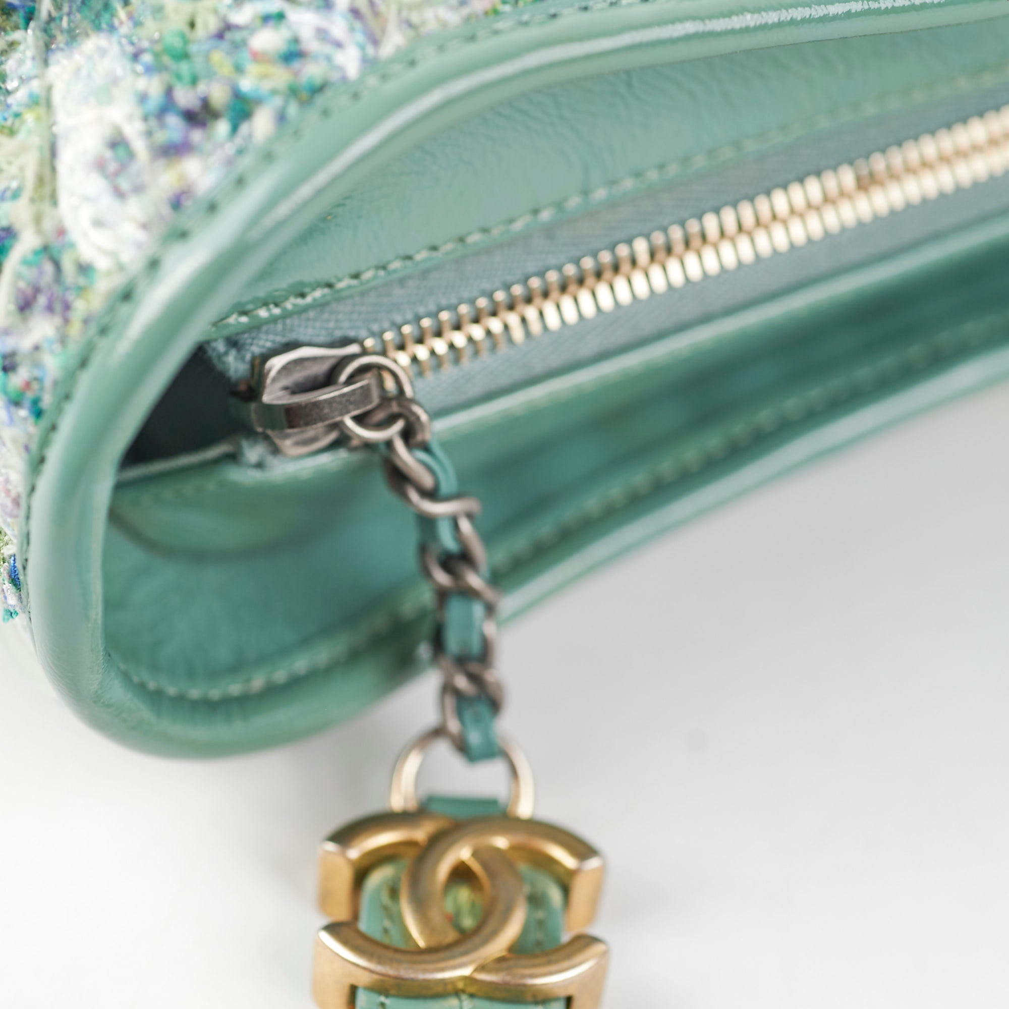 Chanel Medium Gabrielle Green Tweed/PVC Handbag Series 25 - Luxury Designer Shoulder Bag for Women, Perfect for Parties, Work & Everyday Use