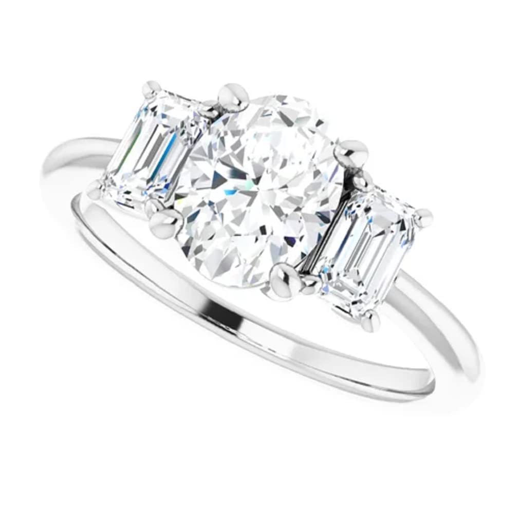 10K Solid White Gold Handmade Oval Cut 1 CT Moissanite Engagement Ring for Women - Solitaire Wedding & Bridal Ring, Perfect for Proposals, Anniversaries & Special Occasions