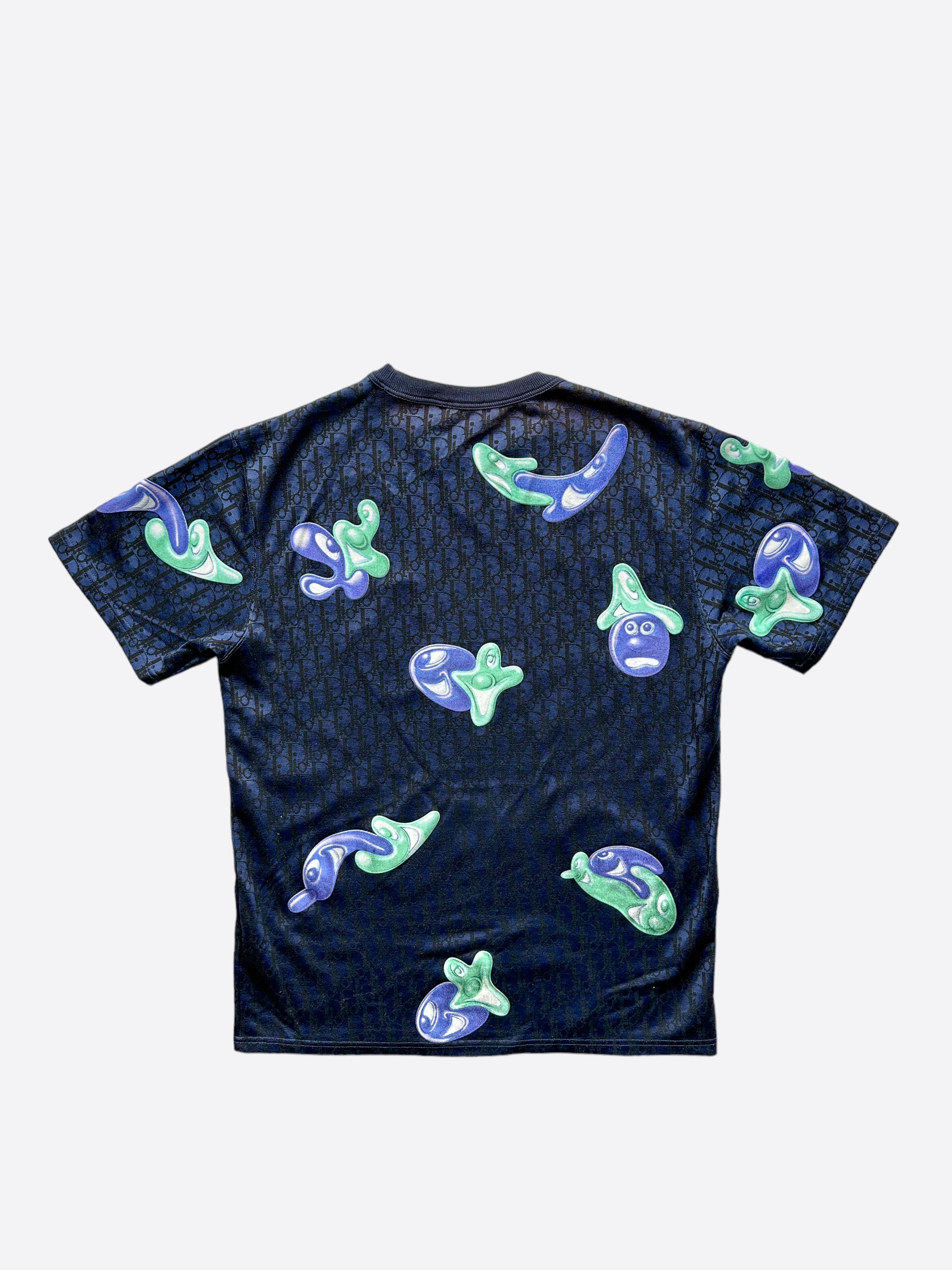 Dior Kenny Scharf Purple Oblique Faces Graphic T-Shirt - Stylish Casual Wear for Men & Women | Perfect for Streetwear, Parties & Fashion Events