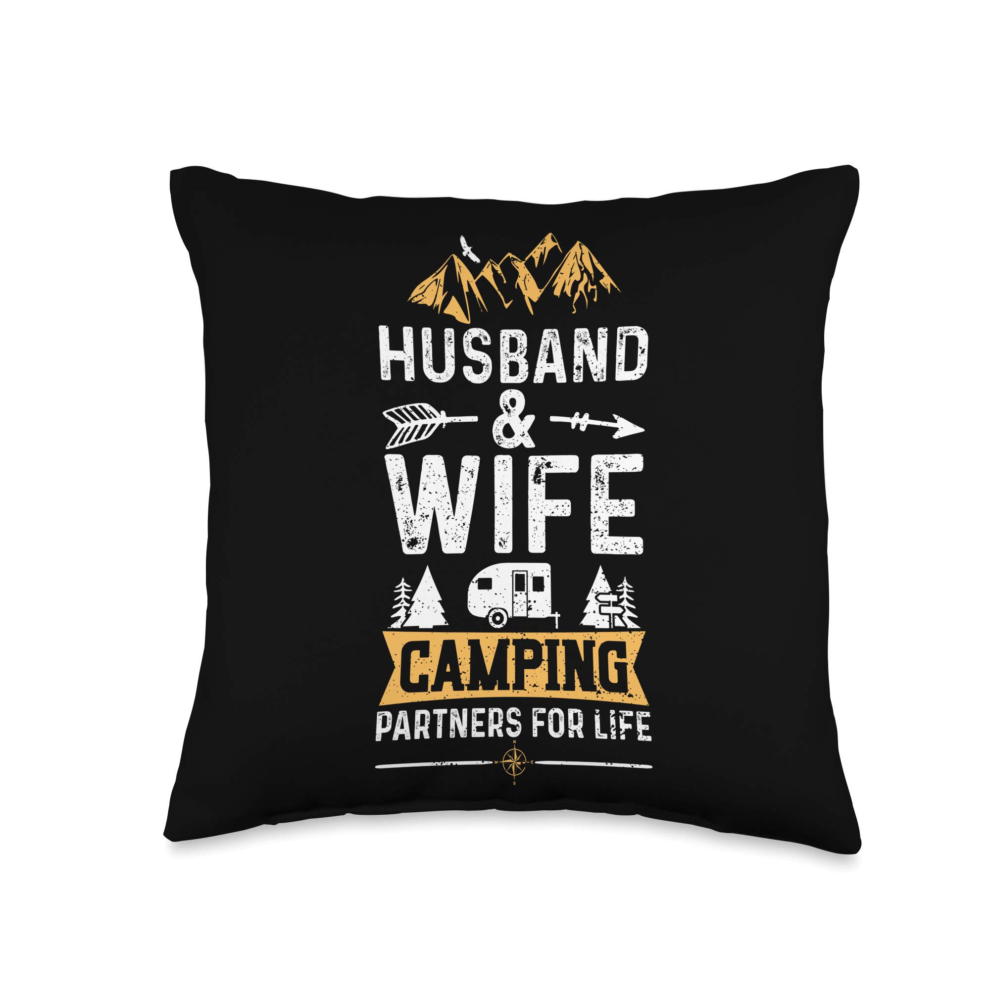 Best Couple Camping Throw Pillow - Romantic Marriage Gift for Husband & Wife - Perfect for Anniversary, Valentine's Day & Outdoor Adventures