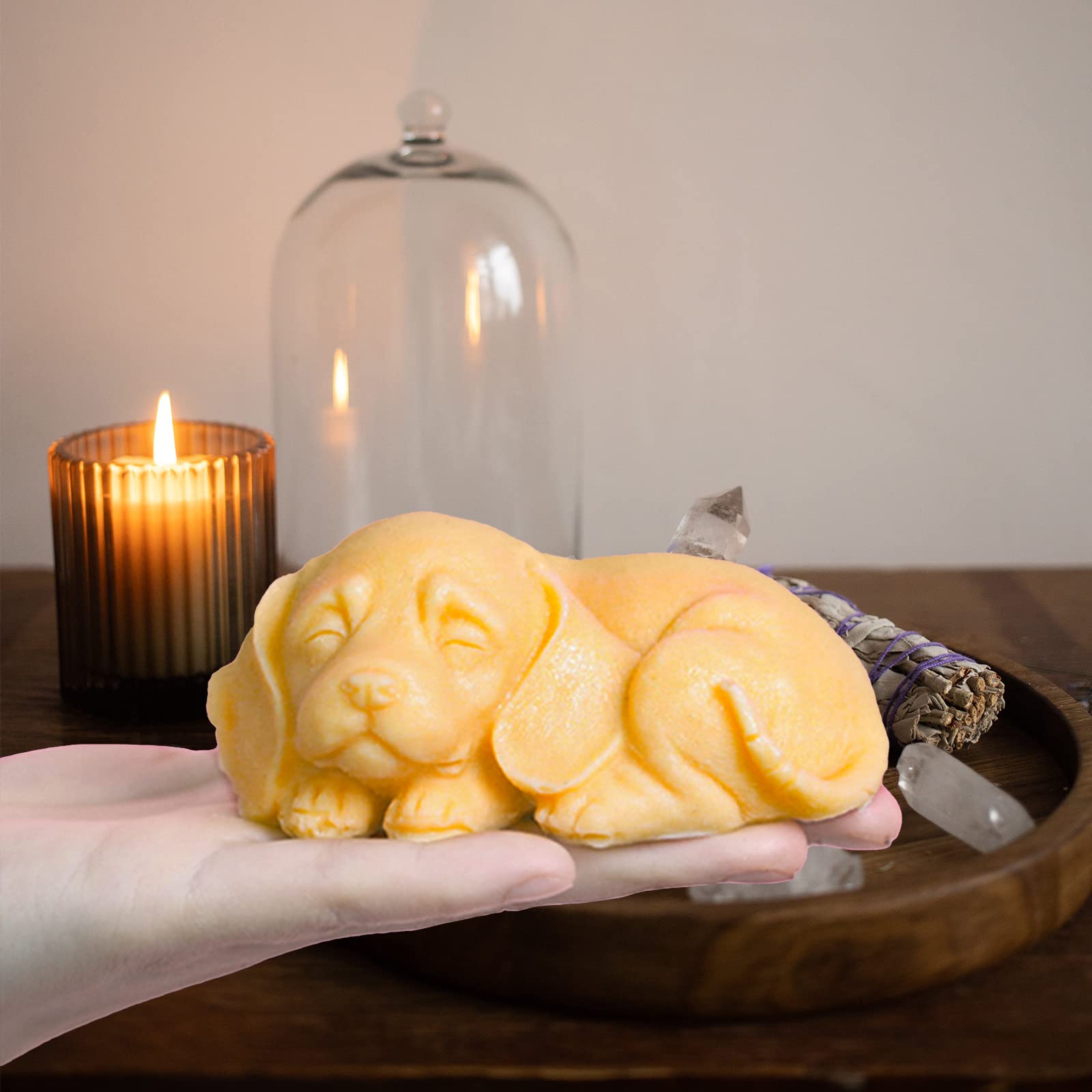 2Pcs 3D Dog Paw Bone Shape Silicone Molds for Soap, Candle, Wax, Epoxy Resin, Chocolate & Fondant - DIY Baking, Candy Making & Home Decor Craft Supplies - Perfect for Pet Lovers Gifts and Party Favors