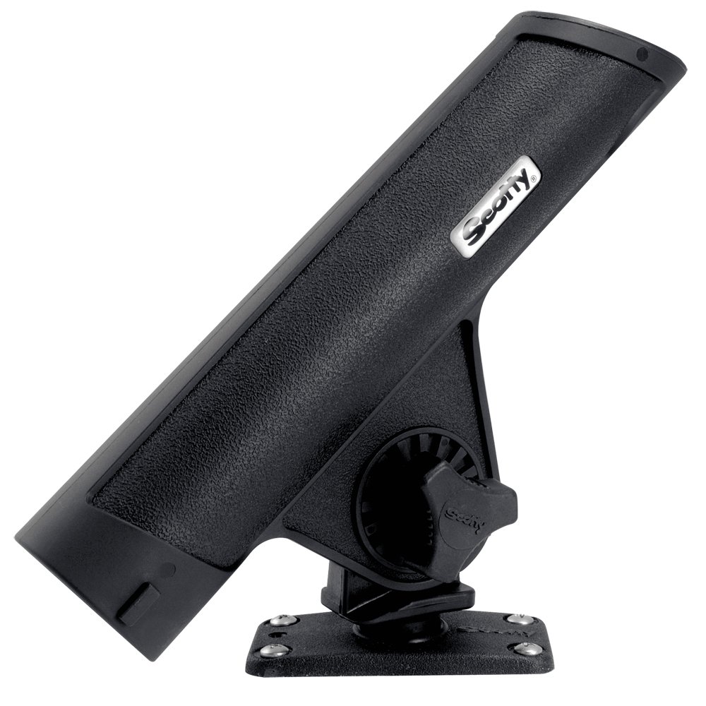 Scotty 351 Rodmaster II Fishing Rod Holder with 244 Flush Deck Mount - Black | Heavy Duty Marine Grade Boat Accessory for Saltwater & Freshwater Fishing