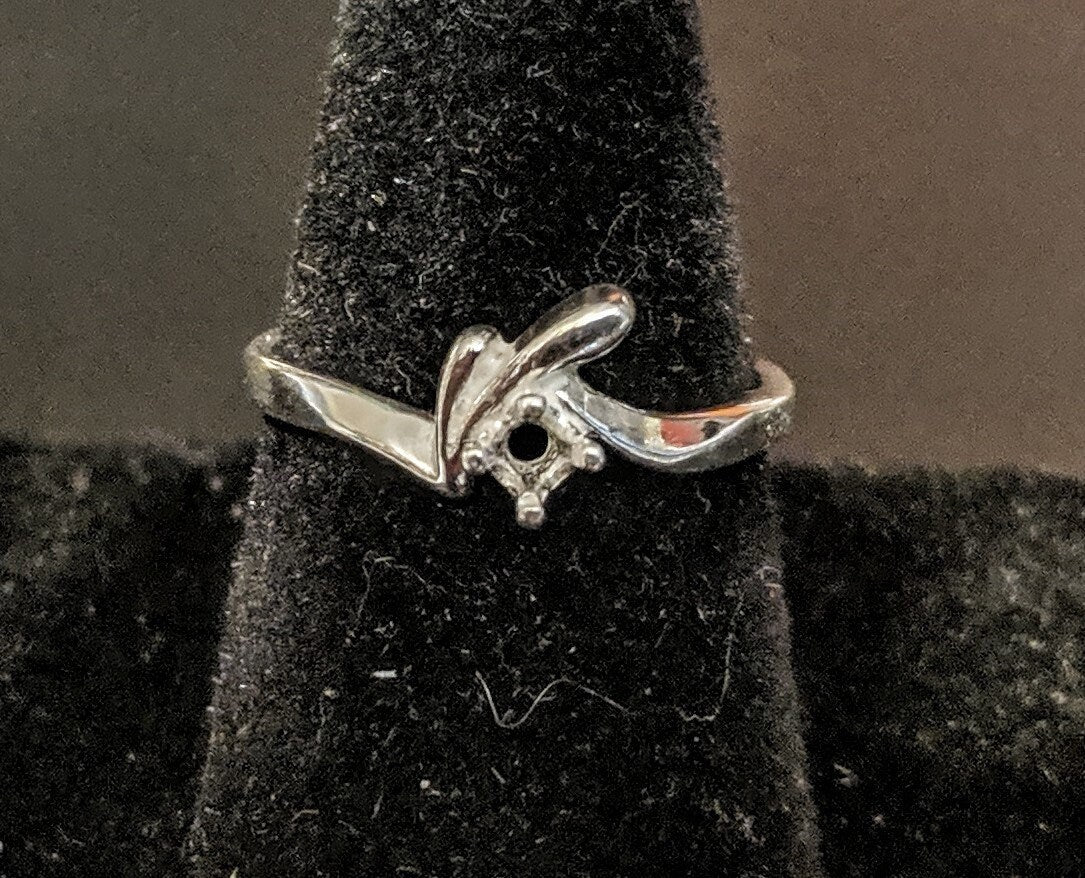 Solid Sterling Silver or 14kt Gold 3mm Round 4-Prong Birthstone Ring Setting - Size 4-7, Pre-Notched Blank (163872/143872) - Perfect for Custom Jewelry Making, Anniversary Gifts & Personalized Birth Month Rings