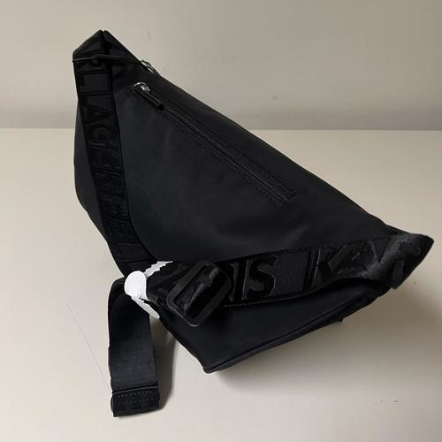 KARL LAGERFELD Paris Voyage Sling Backpack - Black Unisex One Size Shoulder Bag for Travel, Work & Daily Use