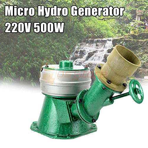 500W Micro Hydro Water Turbine Generator - Hydroelectric Power Magnet Full Copper Core Single Phase Generator for Off-Grid Homes, Cabins & Remote Power Supply