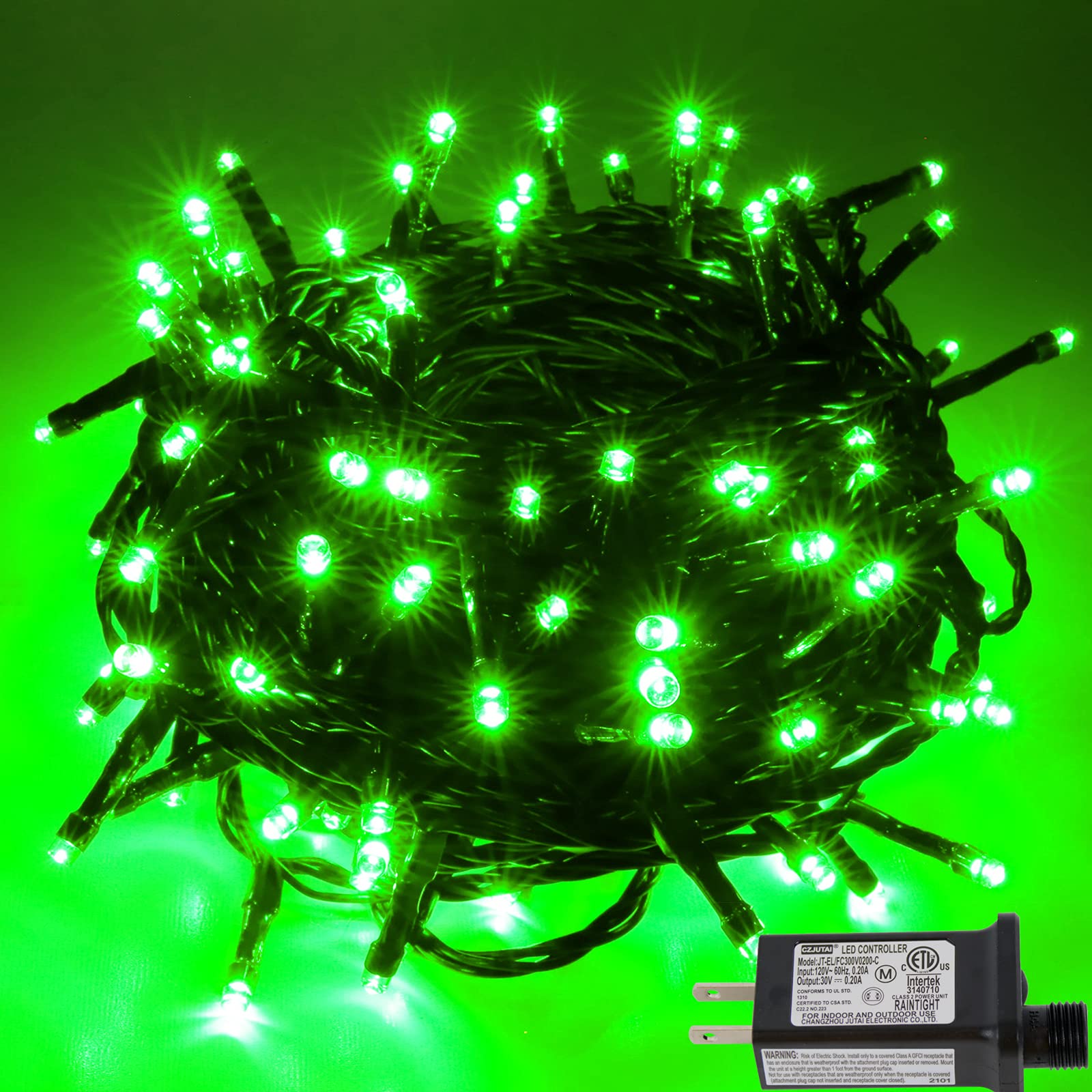 Pooqla 200 LED 66ft Green String Lights - 8 Lighting Modes for Indoor & Outdoor Decor | Perfect for St. Patrick's Day, Christmas Tree, Wedding, Patio & Yard Parties | Waterproof Fairy Lights for Year-Round Festive Atmosphere