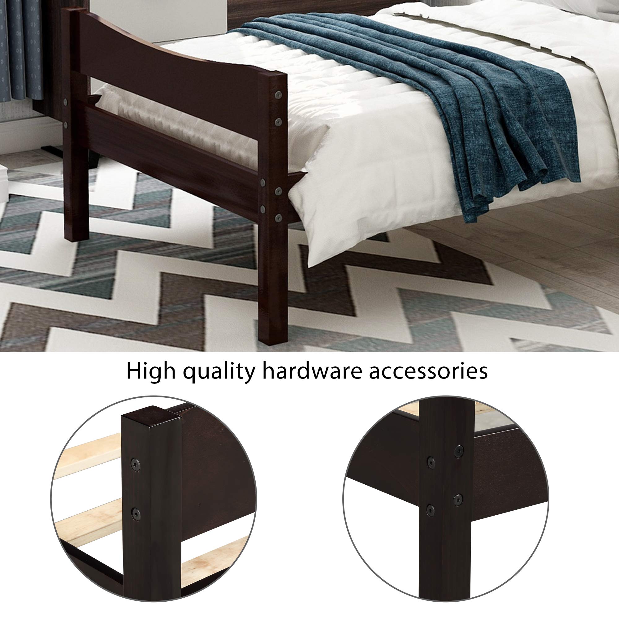 **Merax Solid Wood Twin Bed Frame with Headboard - No Box Spring Needed, Easy Assembly Platform Bed for Kids & Teens - Perfect for Bedrooms, Dorms & Guest Rooms**