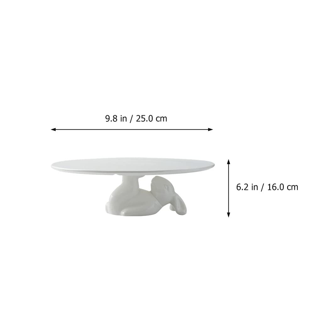 DOITOOL White Ceramic Dessert Plates 25cm - Elegant Cupcake Stand for Wedding, Easter Table Decor, Fruit Snacks & Candy Display - Perfect for Home Decor, Party Serving, and Jewelry Organization