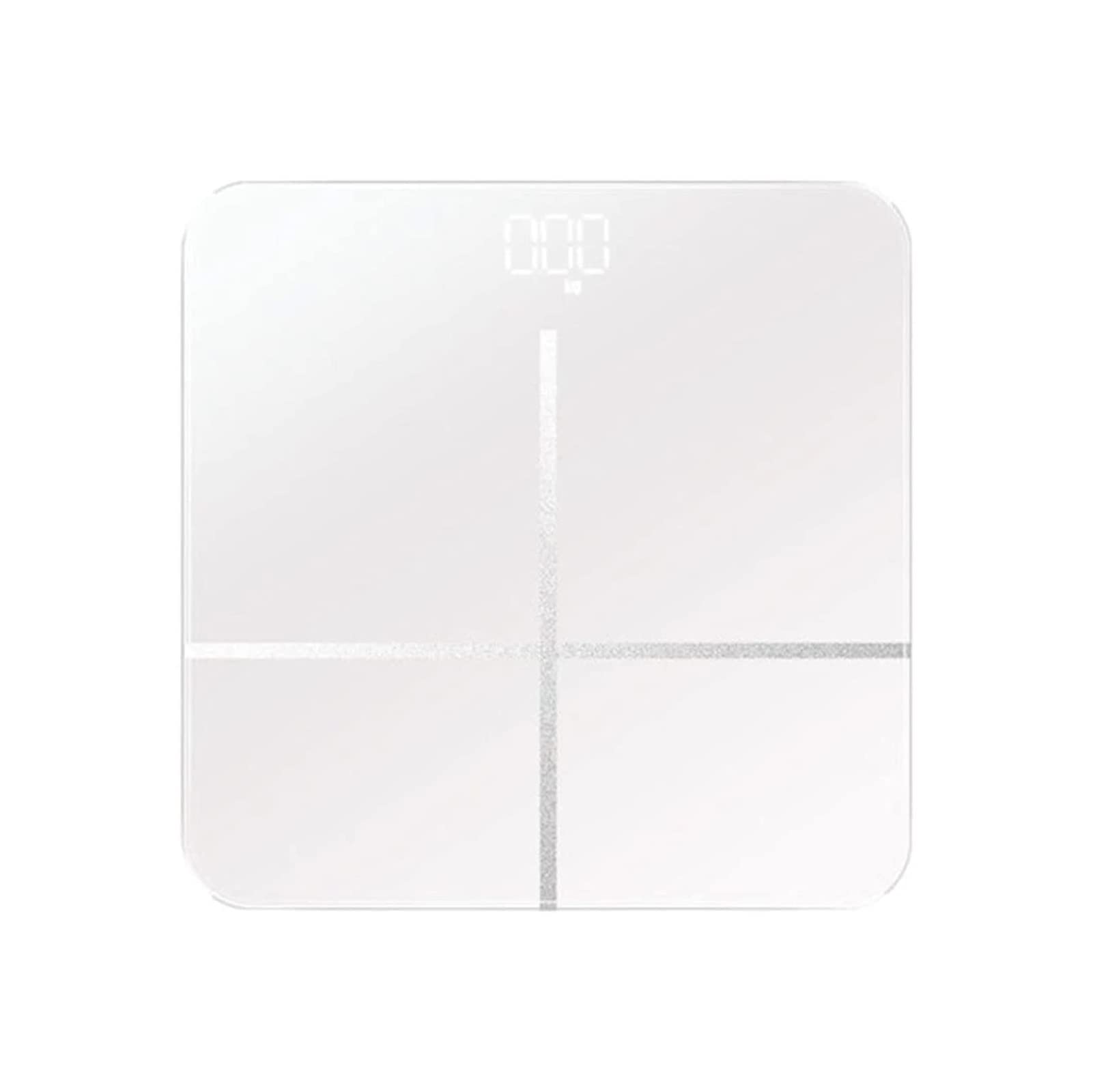 ESHFFF Digital Bathroom Scale with Step-On Technology - Large Blue Backlit LCD Display, 400 lb Capacity, Clear Glass Platform (White) - Perfect for Home, Gym & Health Tracking