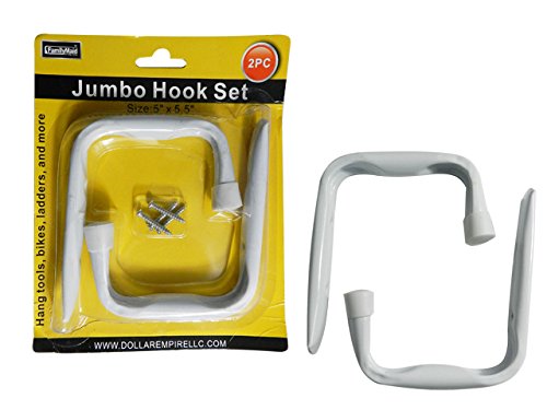 Jumbo Hooks with Screws - 5.5 x 5.1 Inch Heavy Duty Wall Hooks (Pack of 48, 2-Piece Set) - Perfect for Hanging Coats, Hats, Keys & Home Organization