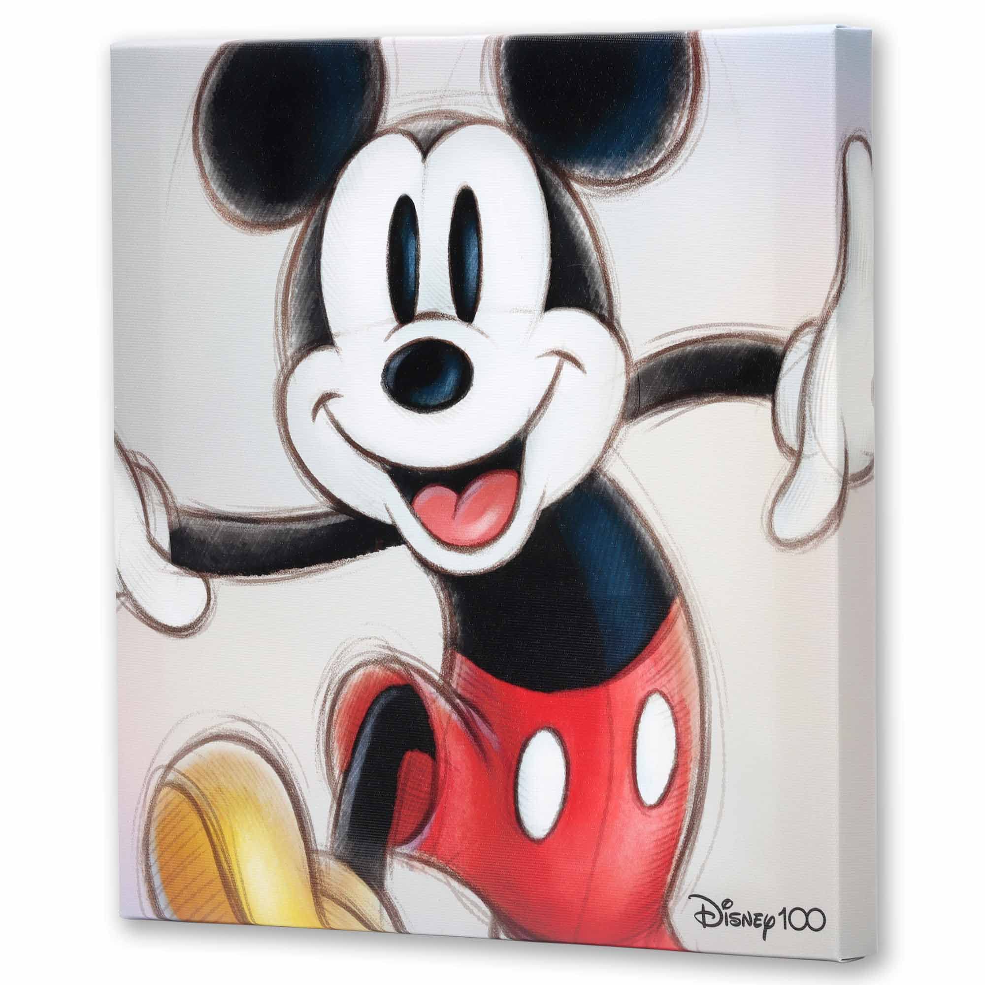 Disney Mickey Mouse Sketch Gallery Wrapped Canvas Wall Art - Classic Mickey Mouse Home Decor for Living Room, Bedroom & Office - Perfect Gift for Disney Fans