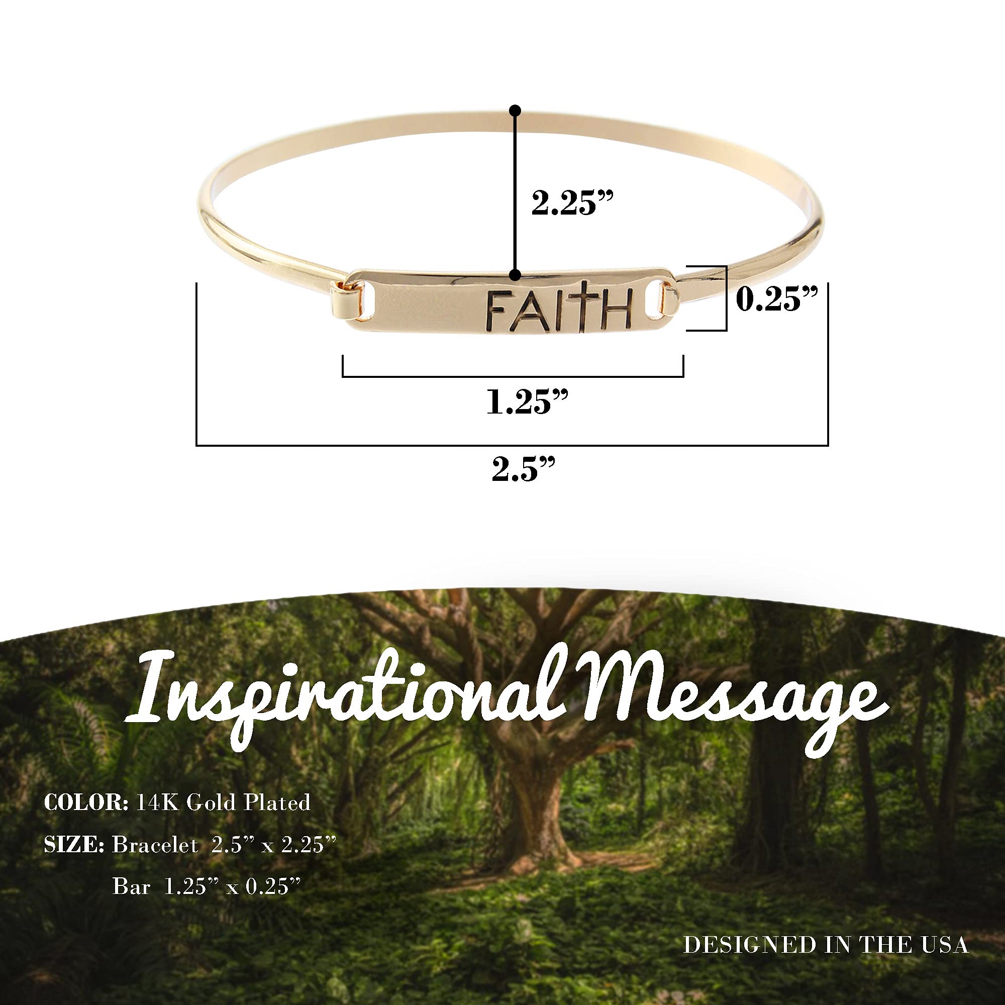 Inspirational Message Jewelry for Women - Delicate Gold, Silver & Rose Gold Plated Engraved Bar Bracelet - Modern & Simple Design with Gift Box - Perfect for Gifts, Daily Wear & Special Occasions