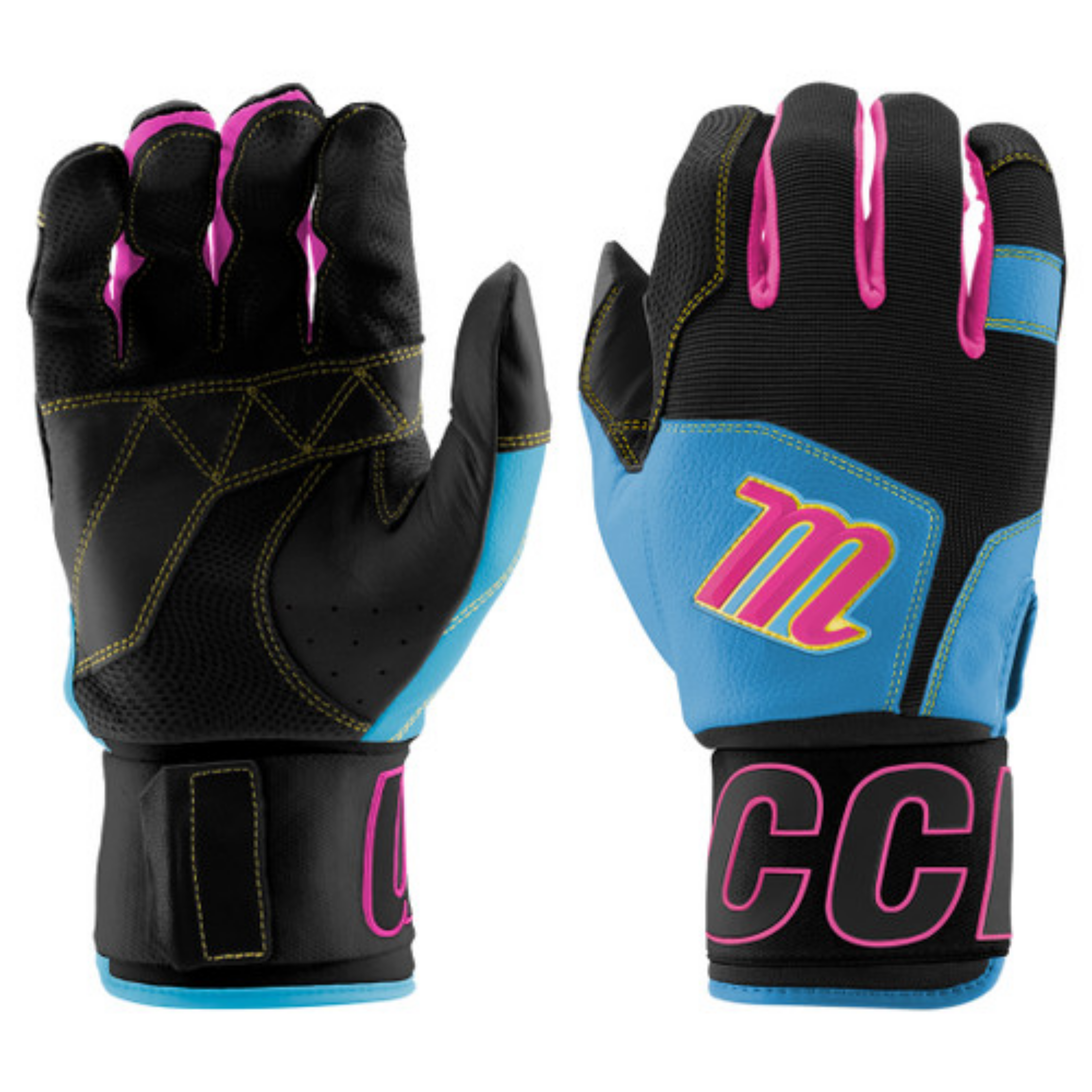 Marucci Blacksmith V2 Full Wrap Adult Batting Gloves - Baseball & Softball Training Gloves for Hitting Practice & Games - Left & Right Hand Options