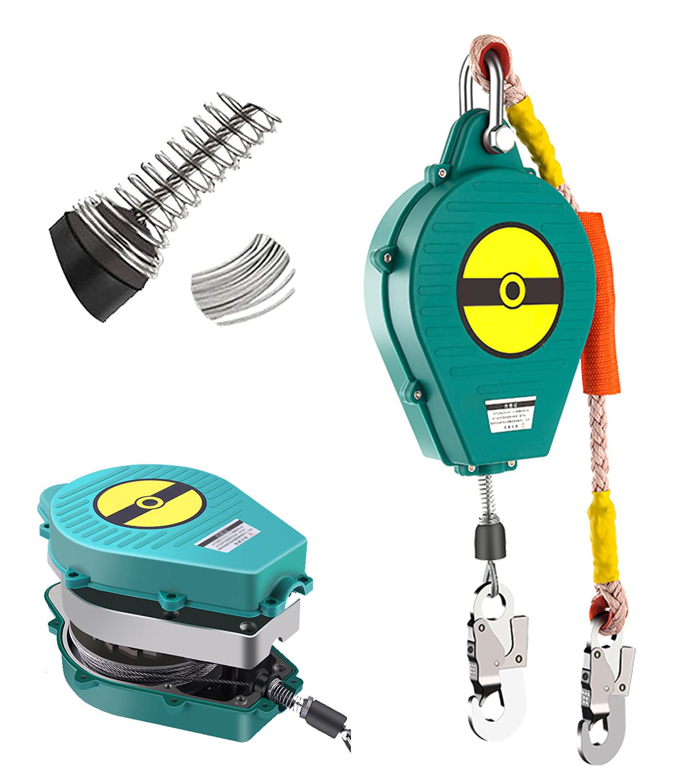 EEYZD Self Retracting Lifeline - Adjustable 3m to 30m Fall Protection Lanyard with Rebar Hook | OSHA Compliant Safety Harness Kit for Construction & Roofing Work | Durable Retractable Fall Arrest System for Industrial & Warehouse Safety