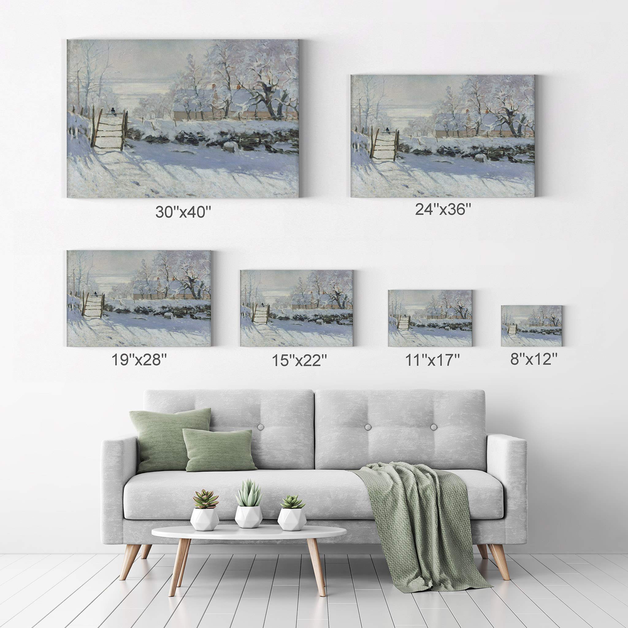 Claude Monet The Magpie Canvas Wall Art Print - Famous Oil Painting Reproduction, Modern Home Decor (24x36 Inch) Ready to Hang | Perfect for Living Room, Bedroom & Office Decor | Made in USA