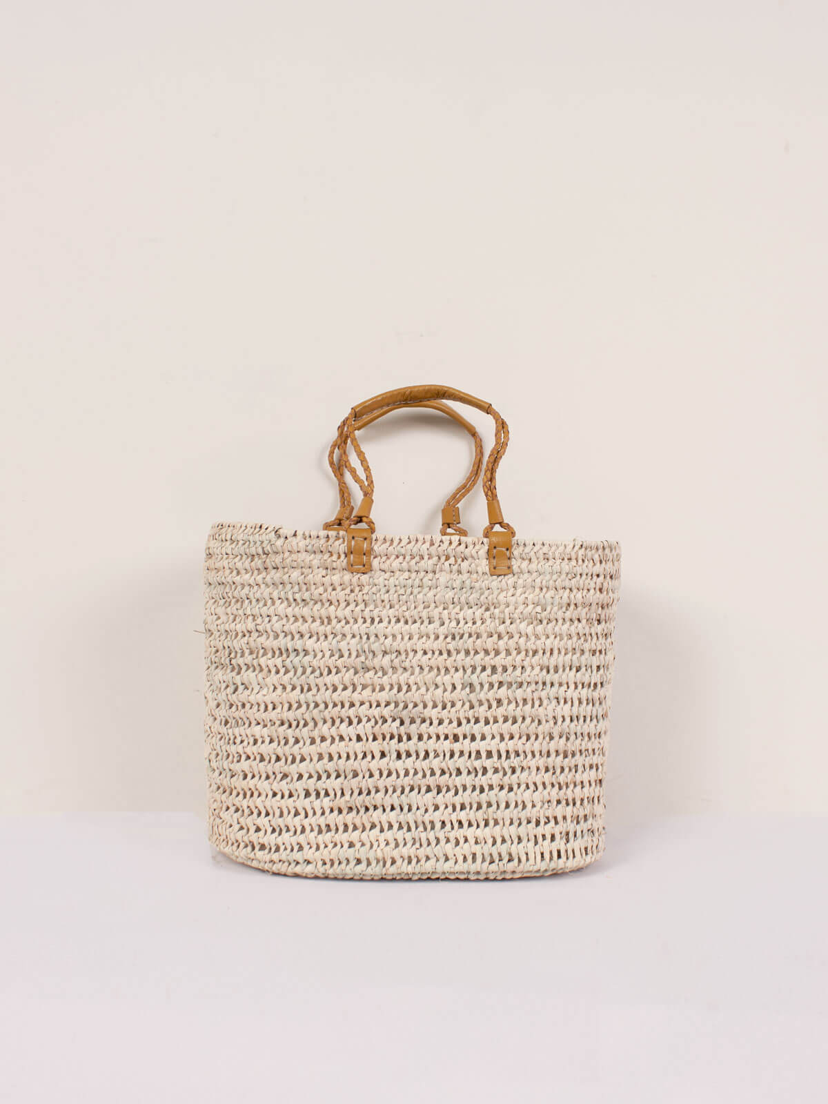 Stylish Pleated Leather Handle Basket in Mustard - Perfect for Home Decor, Storage, and Gift Giving