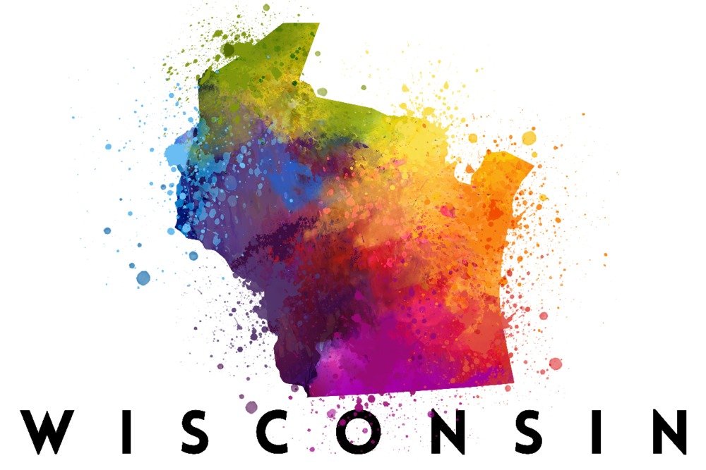 Wisconsin State Abstract Watercolor Art Print - 12x18 Travel Poster for Wall Decor | Perfect for Home, Office & Gift Giving