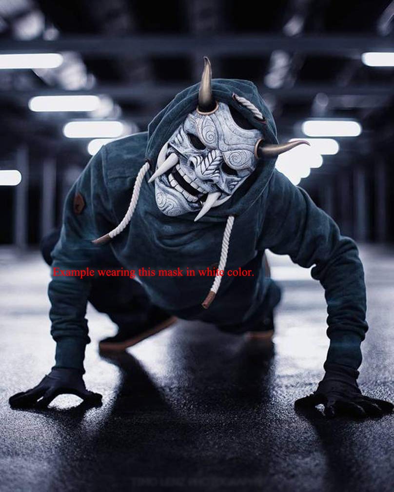 Samurai Oni Demon Airsoft Mask - Full Face Protection for BB Guns, Airsoft Games & Cosplay - Perfect for Halloween Costumes, Evil Cosplay & Tactical Events (Model DA07)