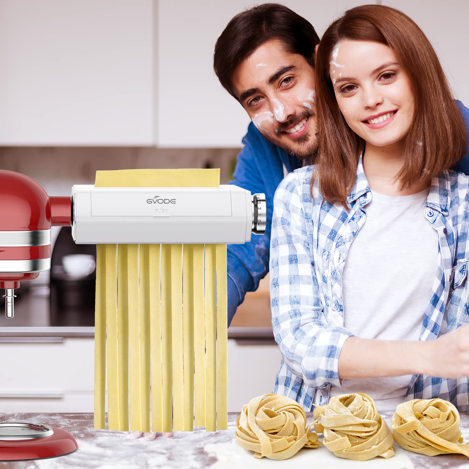 3-in-1 Pasta Maker Attachment for KitchenAid Stand Mixer - Includes Spaghetti, Fettuccine Cutter & Pasta Roller - Homemade Noodle Machine for Fresh Pasta - Perfect for Italian Dishes, Family Dinners & Cooking Enthusiasts