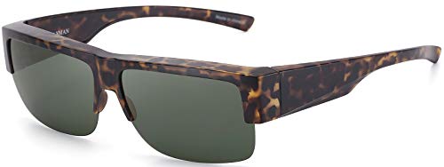 Matte Tortoise Frame/Green Lens | Medium Sized | Frame Height: 46mm/1.85inch