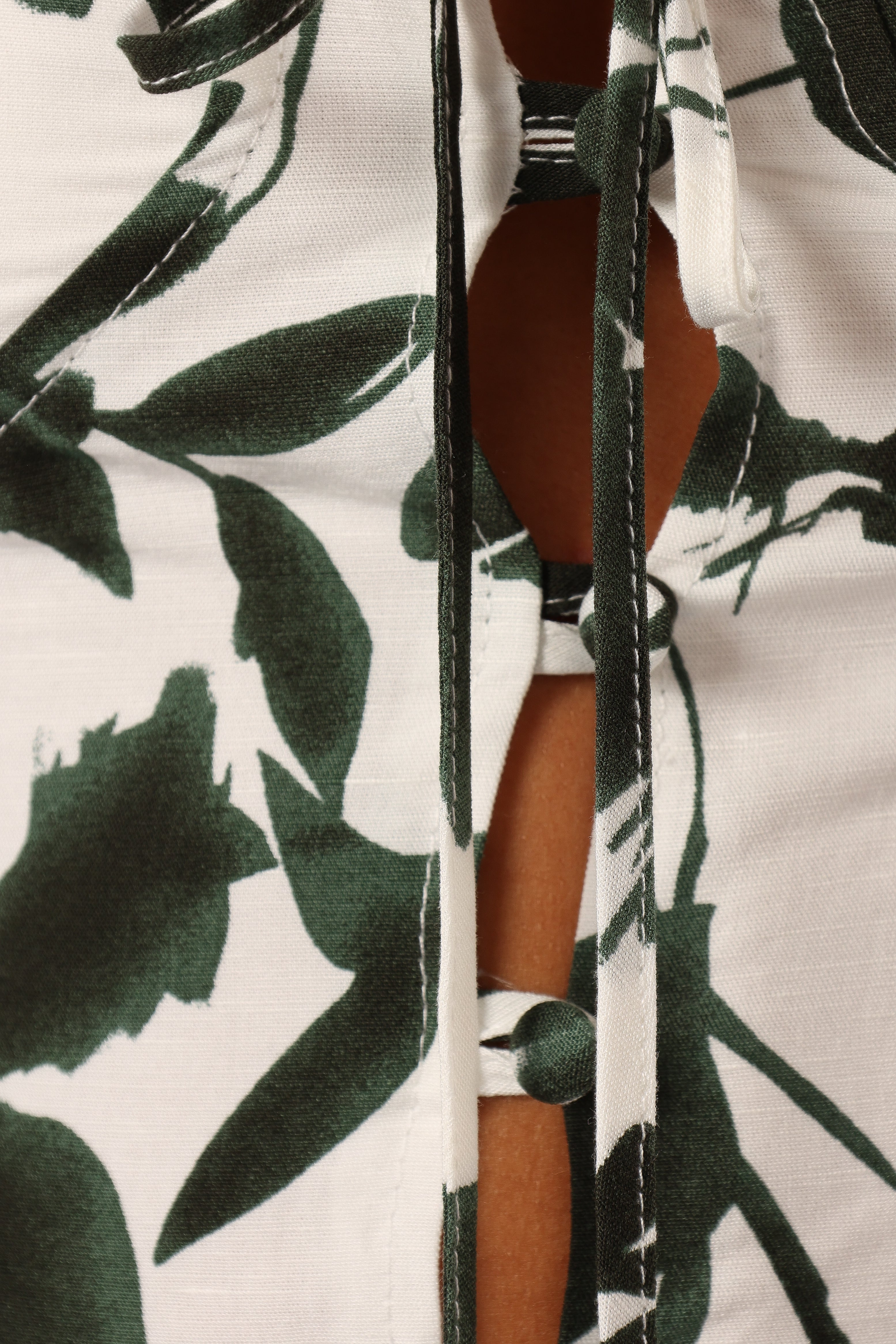 Anaisa Women's Green Palm Print Top - Stylish Casual Blouse for Summer Outings, Beach Vacations, and Everyday Wear