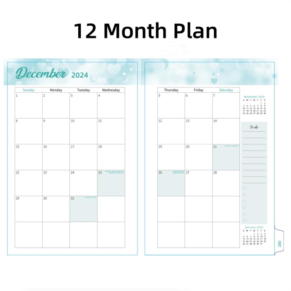 2024-2025 Weekly & Monthly Planner with Flexible Cover - Premium Alloy Plating & Index Tabs - Academic & Business Appointment Book for Students & Professionals - Perfect for School, Office & Personal Organization