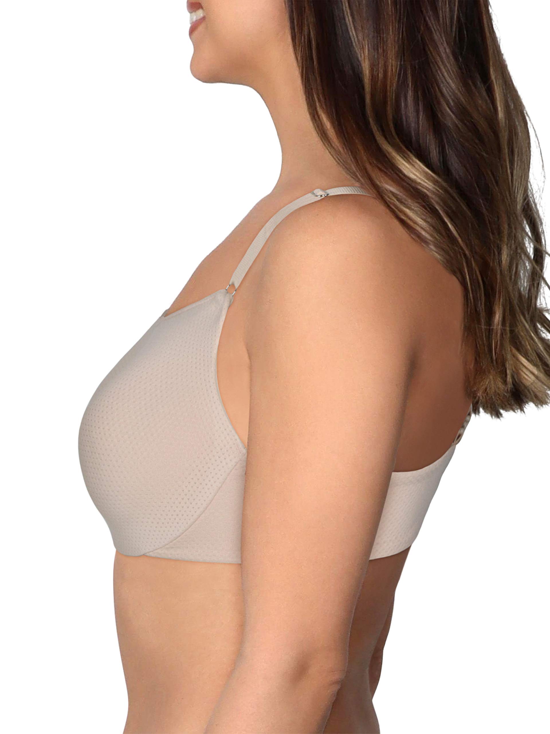 Fruit of the Loom Women's Comfortable Breathable Cami Bra with Adjustable Convertible Straps - Perfect for Yoga, Workout & Everyday Wear