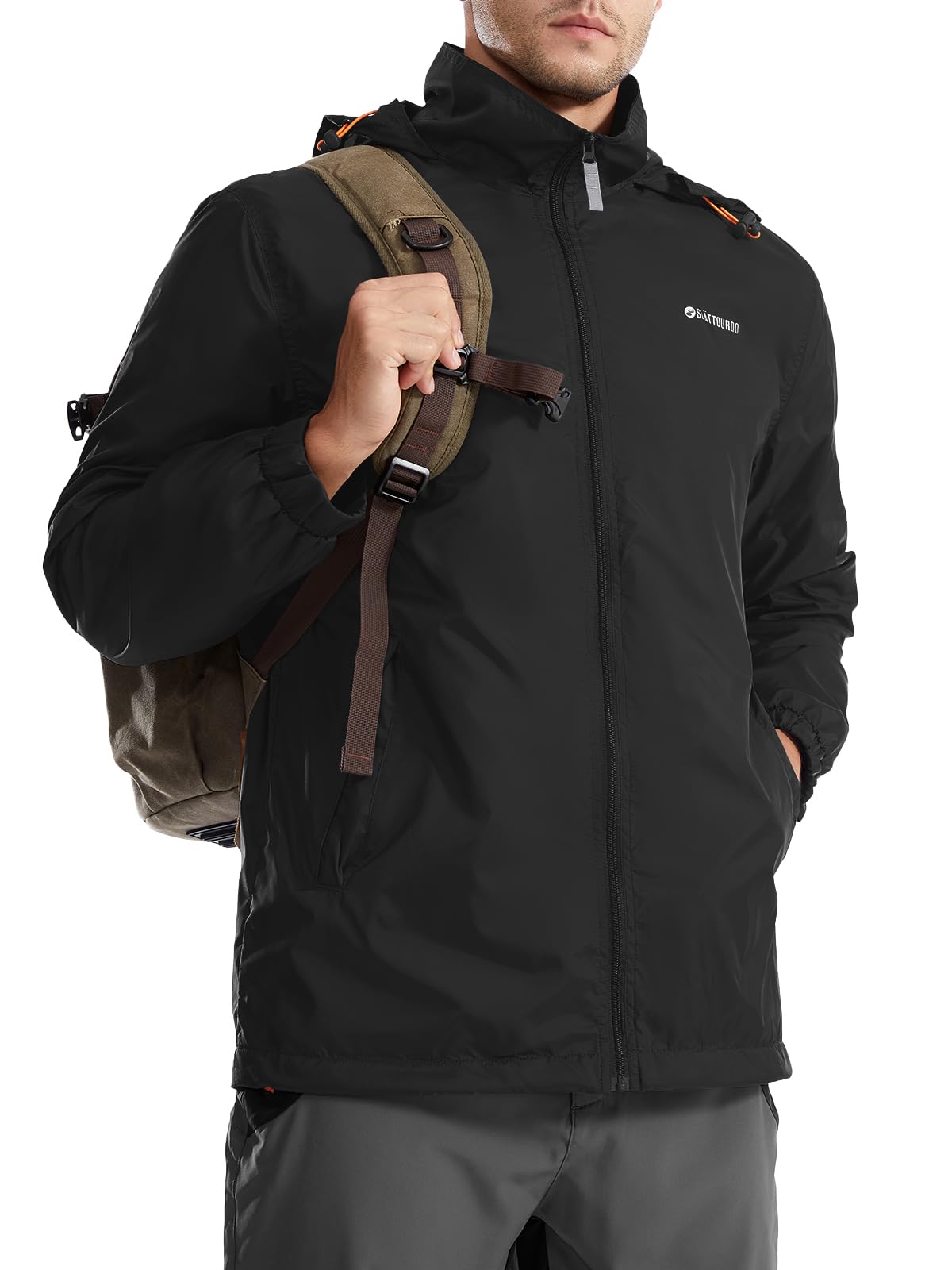 Men's Waterproof Jacket - Lightweight Windbreaker for Hiking & Travel