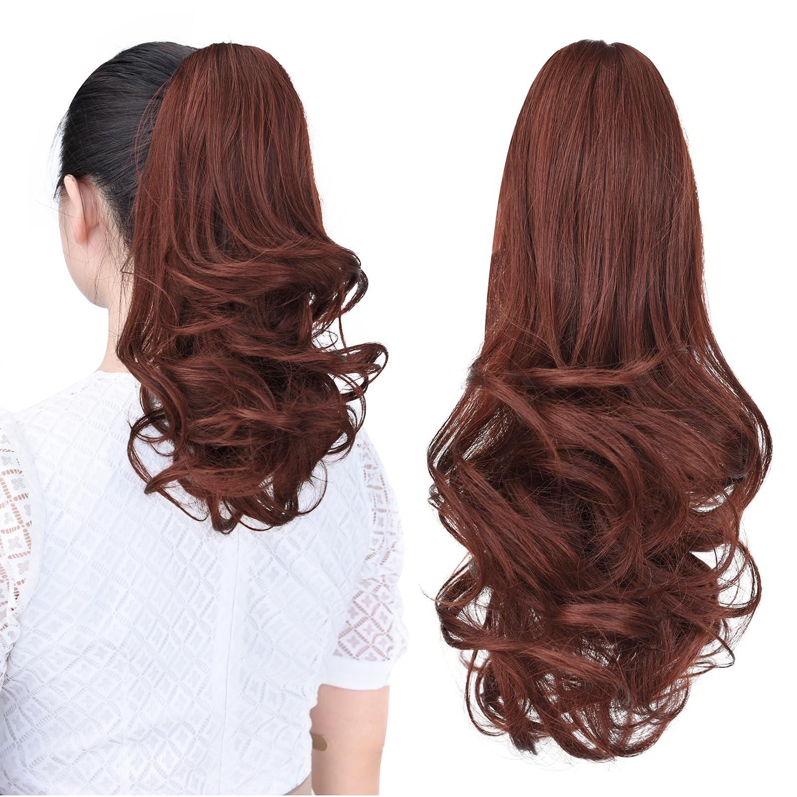Natural Straight Ponytail Hair Extension with Claw Clip - Seamless Blonde Brown Black Hairpiece for Women - Perfect for Parties, Weddings & Everyday Styling