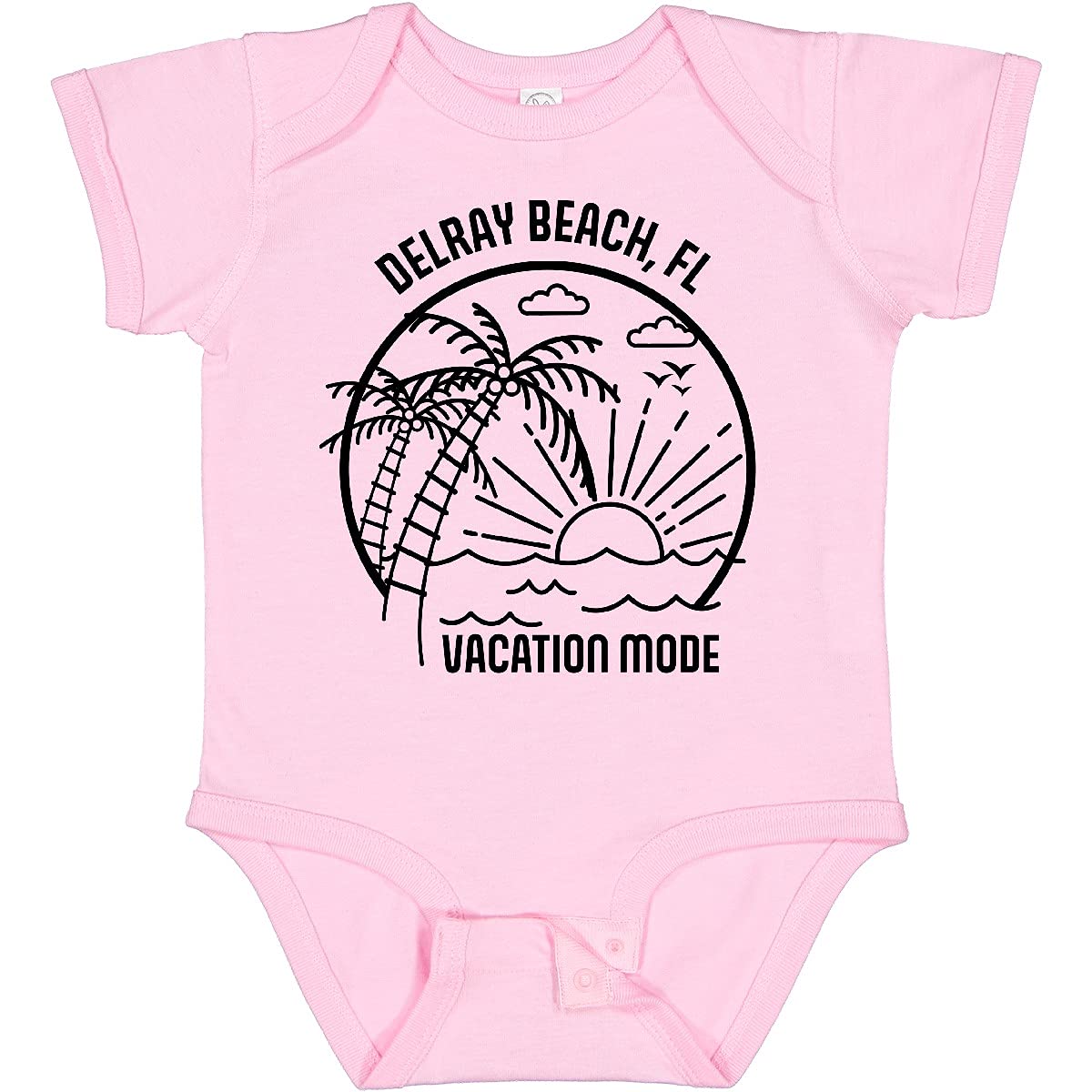 Inktastic Summer Vacation Mode Delray Beach Florida Baby Bodysuit - Cute Florida-Themed Outfit for Infants & Toddlers - Perfect for Beach Trips, Family Photos & Vacation Souvenirs