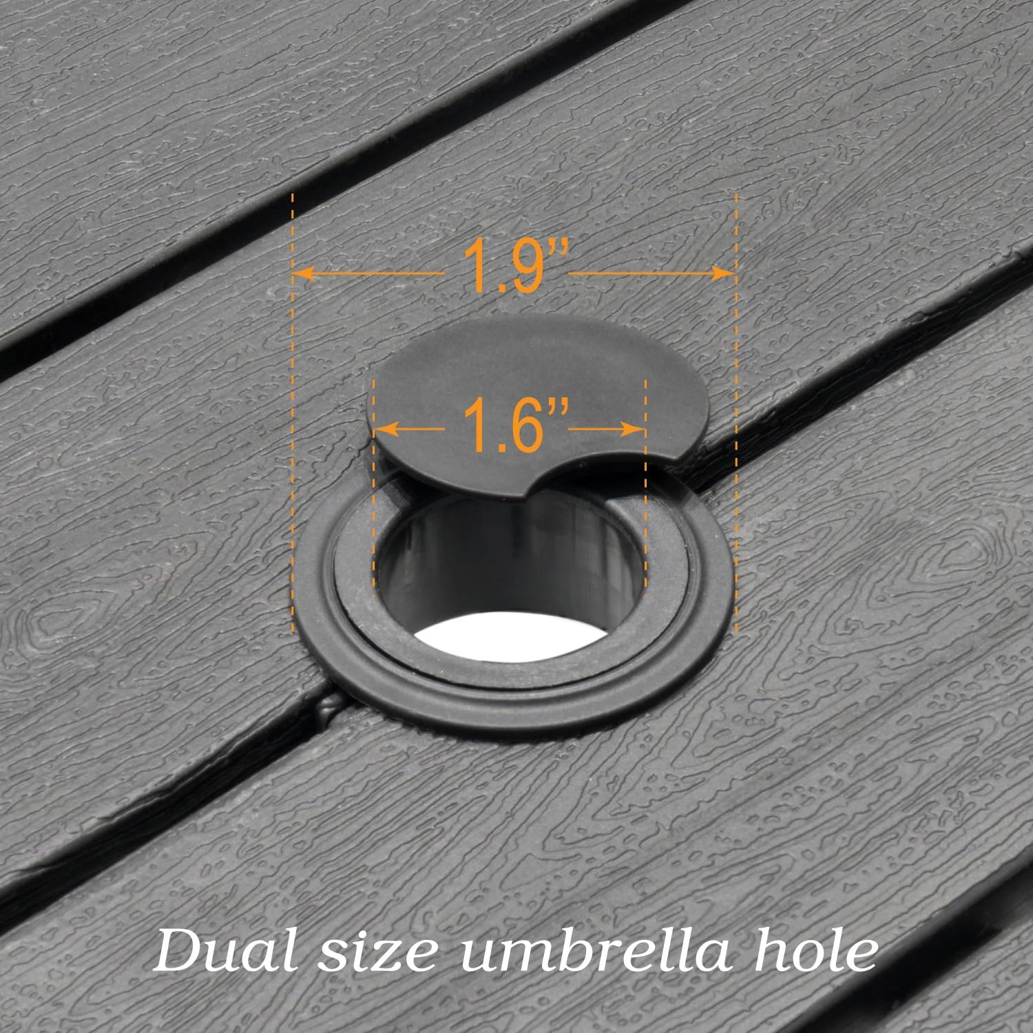 Outdoor Square Plastic Picnic Table with 1.6