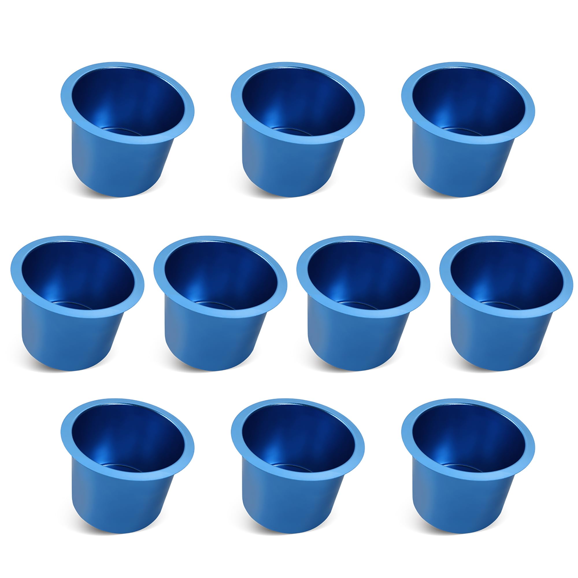GSE Games & Sports Expert Jumbo Aluminum Cup Holder - 10 Pack Blue Drop-in Drink Holder for Casino Poker Tables, Office Desks, Boats, RVs, Cars & Trucks - Perfect for Parties, Tailgating & Outdoor Events