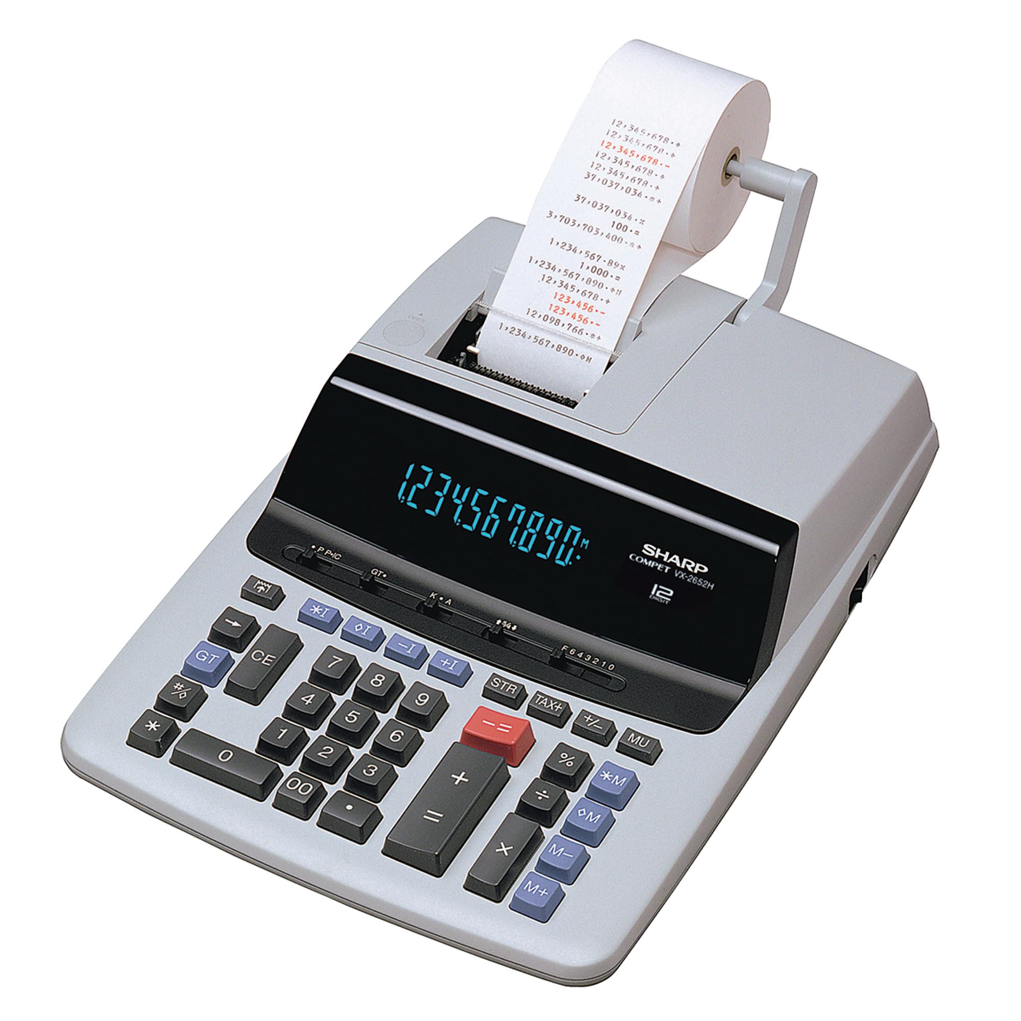 Sharp VX-2652H 12-Digit Desktop Printing Calculator with Large Display & Two-Color Printed Tape - Ideal for Office, Accounting, Bookkeeping, and Financial Calculations | Perfect for Small Business, Home Office, and School Use