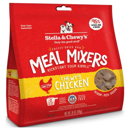 **Stella & Chewy's Freeze-Dried Dog Food Meal Mixers - Chicken Flavor (2 Sizes) | High-Protein, Grain-Free Topper for Kibble or Raw Diet | Perfect for Picky Eaters & Digestive Health**