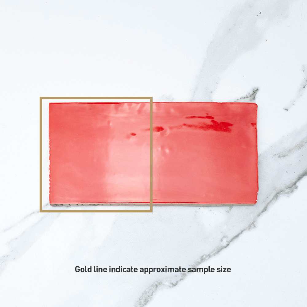 Manhattan Fire Engine Red 75x150 Glossy Ceramic Subway Tile - Perfect for Kitchen Backsplash, Bathroom Walls & Modern Interior Design