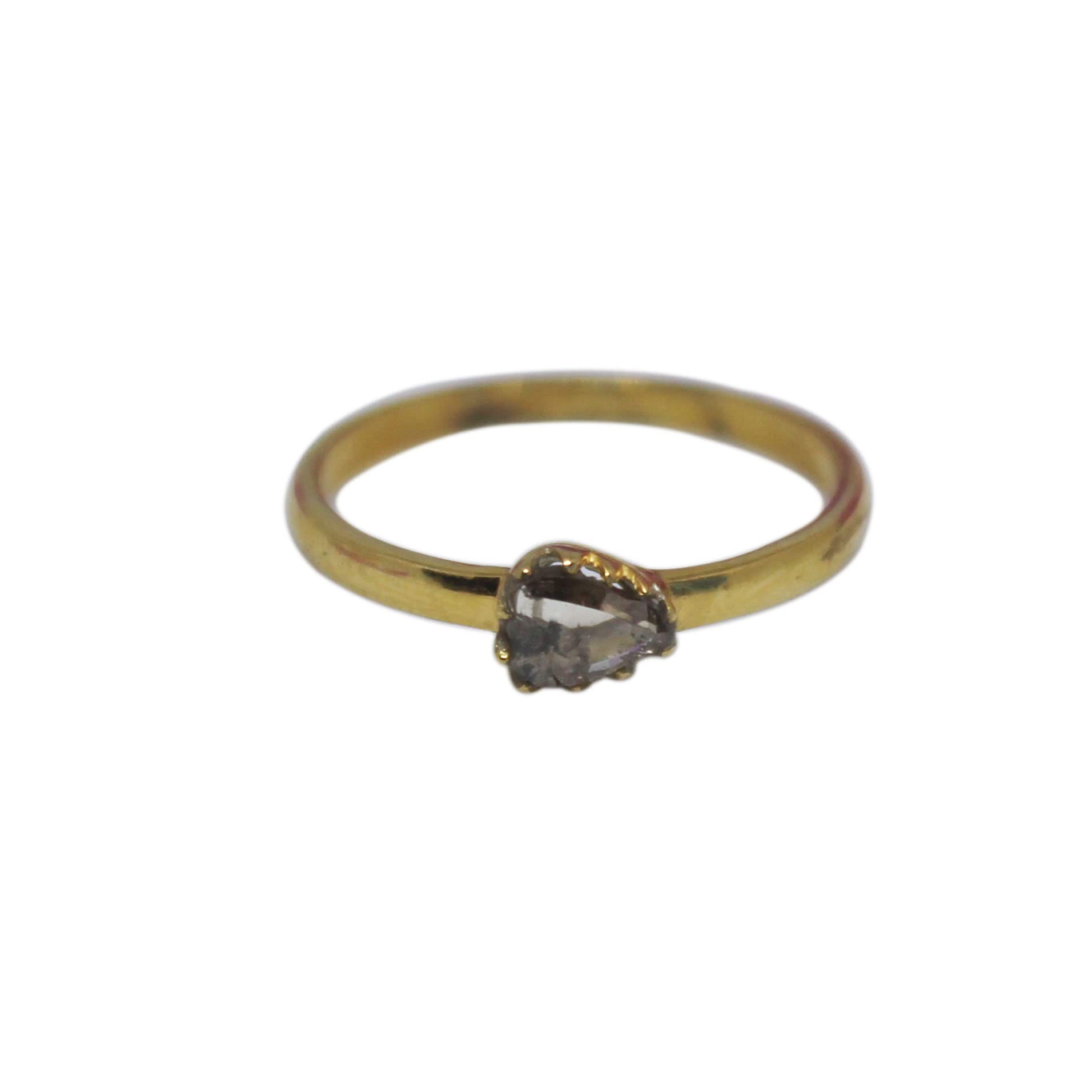 Natural Uncut Polki Diamond Ring - 14K Gold Filled 925 Sterling Silver Engagement Ring for Women | Victorian Style Handmade Jewelry | Perfect Gift for Anniversary, Wedding & Special Occasions