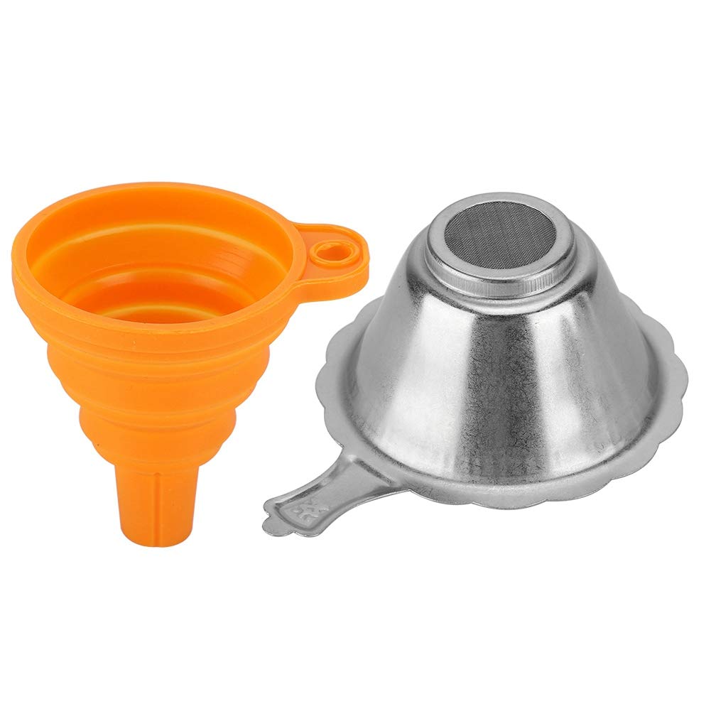 3D Printer Resin Funnel with Metal Filter Mesh - Foldable Silicone Curing Funnel for 15mm Neck Bottles | Perfect for Resin Filtering & 3D Printing Post-Processing