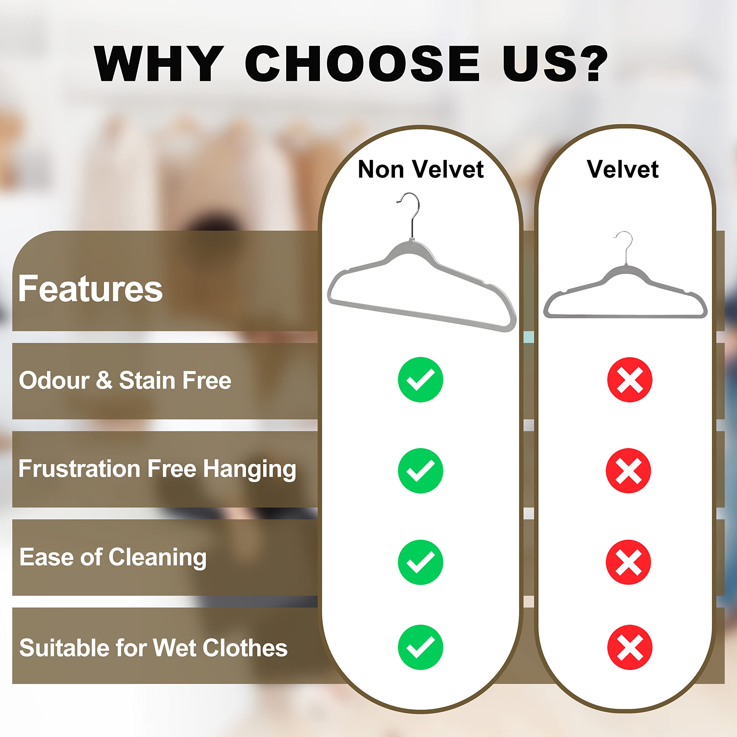 50 Pack Heavy Duty Plastic Clothes Hangers - Space Saving Non-Velvet Coat Hangers with Chrome Swivel Hook - Durable Gray Closet Organizers for Shirts, Pants & Jackets | Perfect for Home, Office & Retail Store Organization